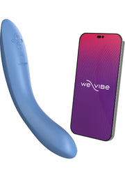 We-Vibe Tango X vibromasseur en silicone bleu et application mobile pour le contrôle personnalisé.; We-Vibe Tango X blauwe siliconen vibrator met mobiele app voor gepersonaliseerde controle.; We-Vibe Tango X blue silicone vibrator with mobile app for personalized control.