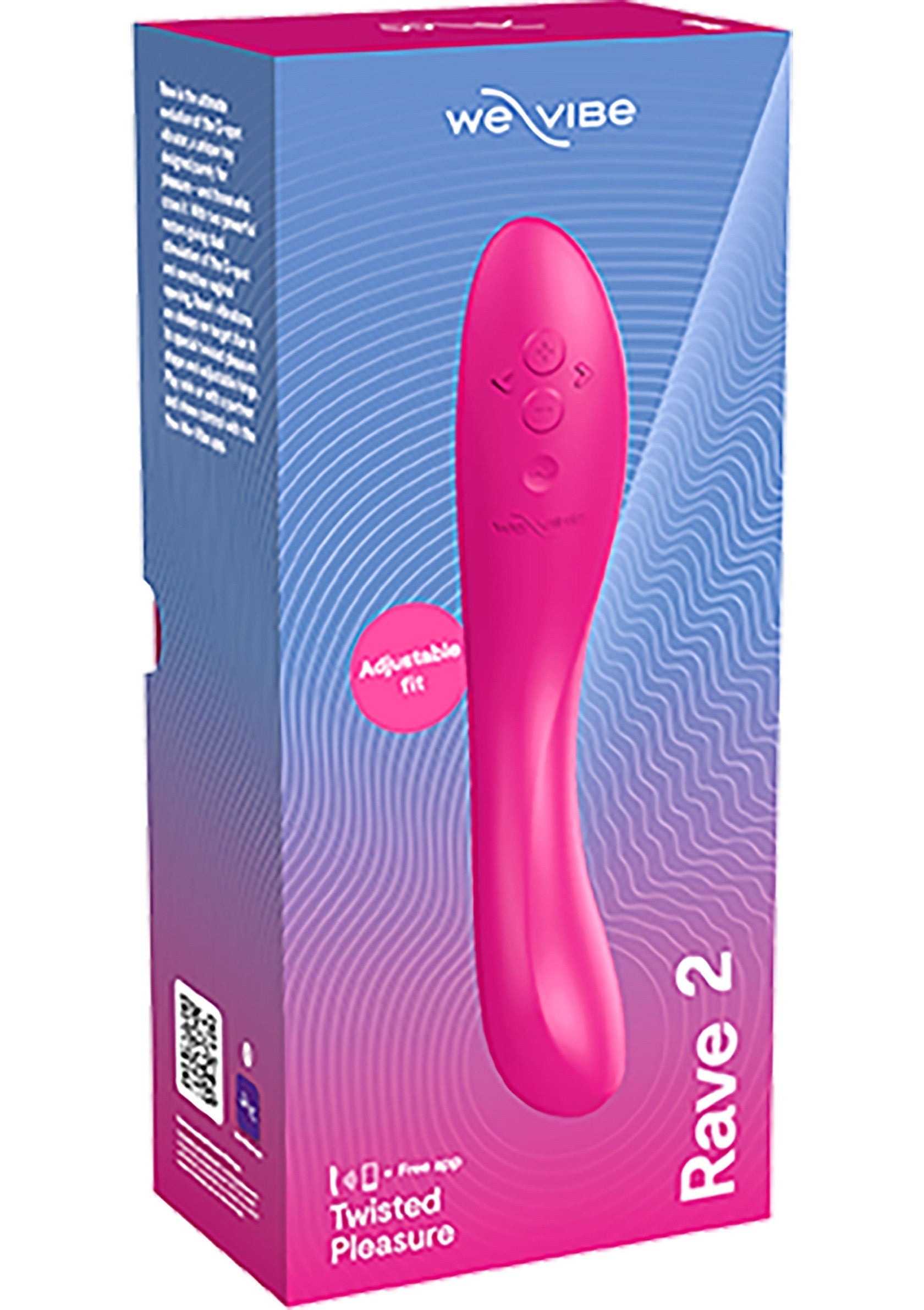 We-Vibe Rave 2 : vibromasseur rose pour un plaisir intense et personnalisé.; We-Vibe Rave 2: roze vibrator voor intense en persoonlijke genot.; We-Vibe Rave 2: pink vibrator for intense and personalized pleasure.