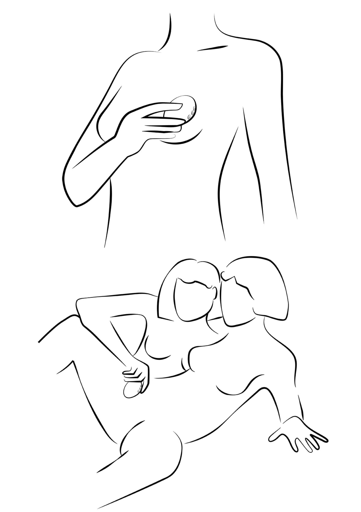 Croquis minimaliste de femmes utilisant un accessoire de beauté pour le soin de la peau. Produits de beauté pour les femmes.; Minimalistische schets van vrouwen die een schoonheidsaccessoire gebruiken voor huidverzorging. Schoonheidsproducten voor vrouwen.; Minimalist sketch of women using a beauty accessory for skincare. Beauty products for women.