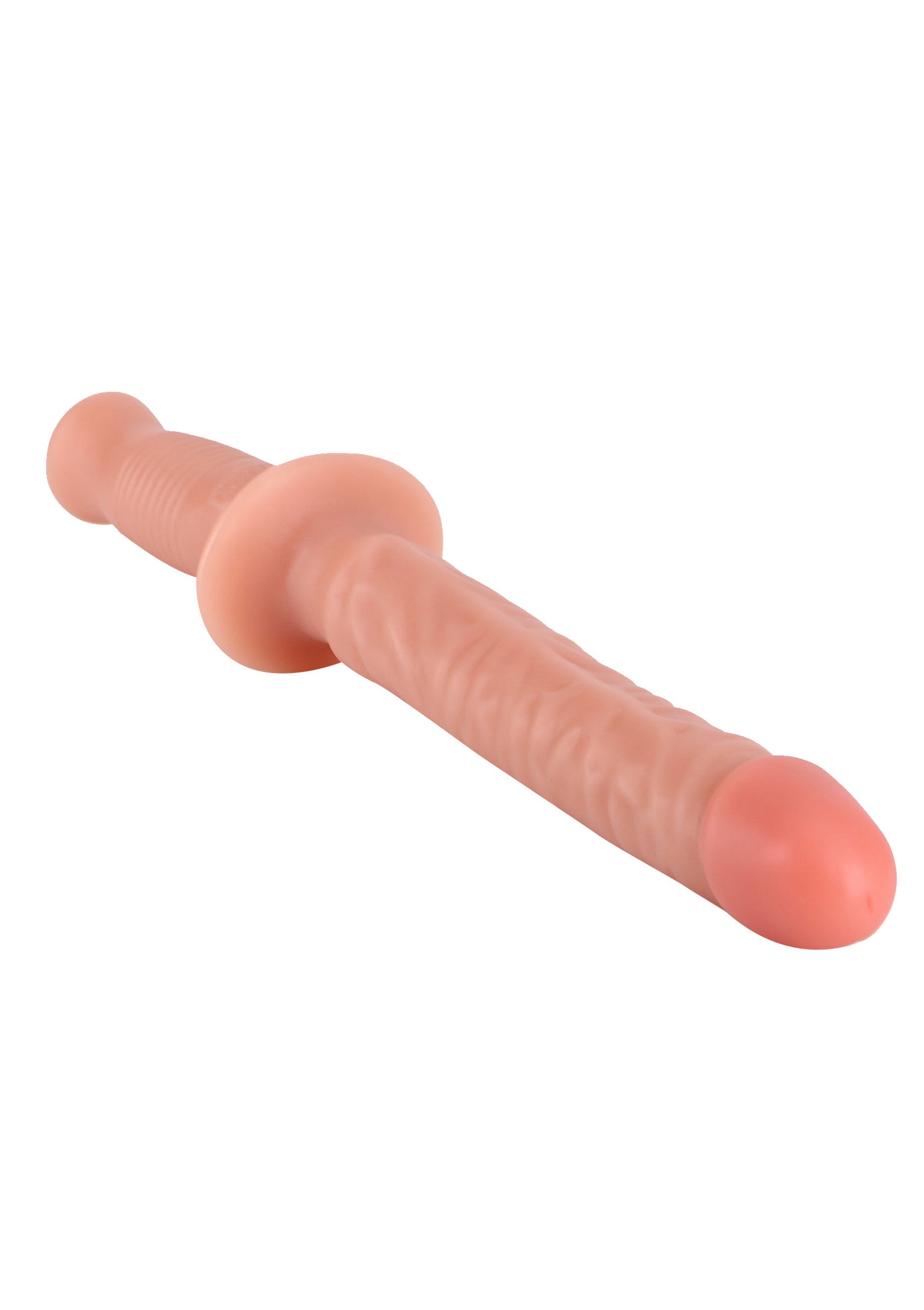 Double péné rose pour une stimulation intense et variée.; Roze dubbele penis voor intense en gevarieerde stimulatie.; Pink double ended dildo for intense & varied stimulation.