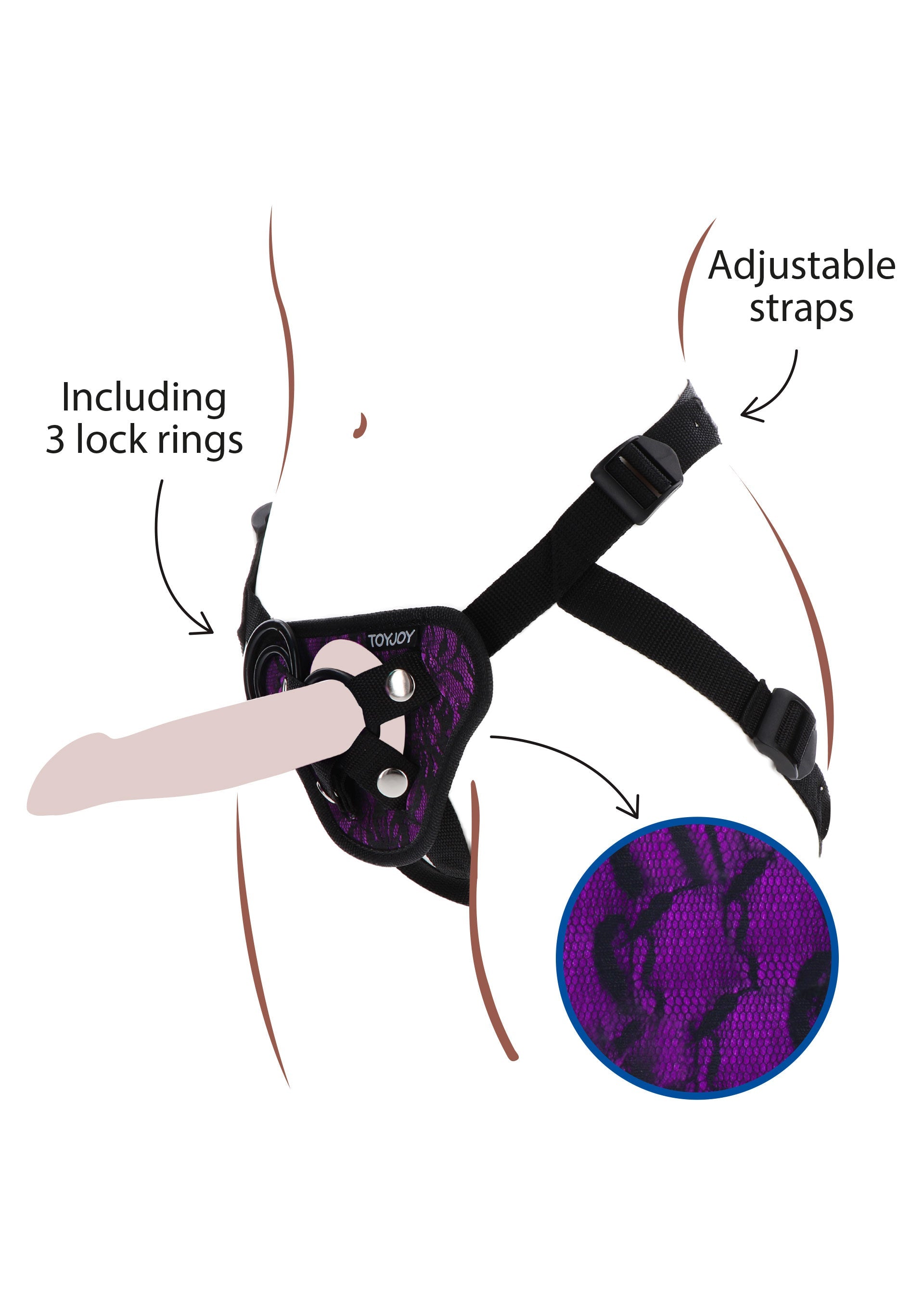ToyJoy Strap-On Lace Harness