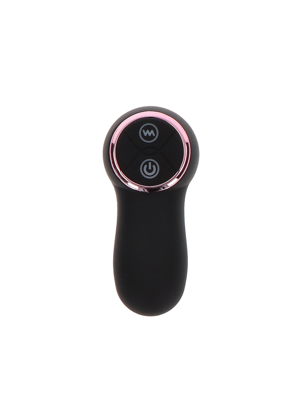 Télécommande noire avec accents roses pour accessoires de bien-être intime.; Zwarte afstandsbediening met roze accenten voor intieme wellness-accessoires.; Black remote with pink accents for intimate wellness accessories.