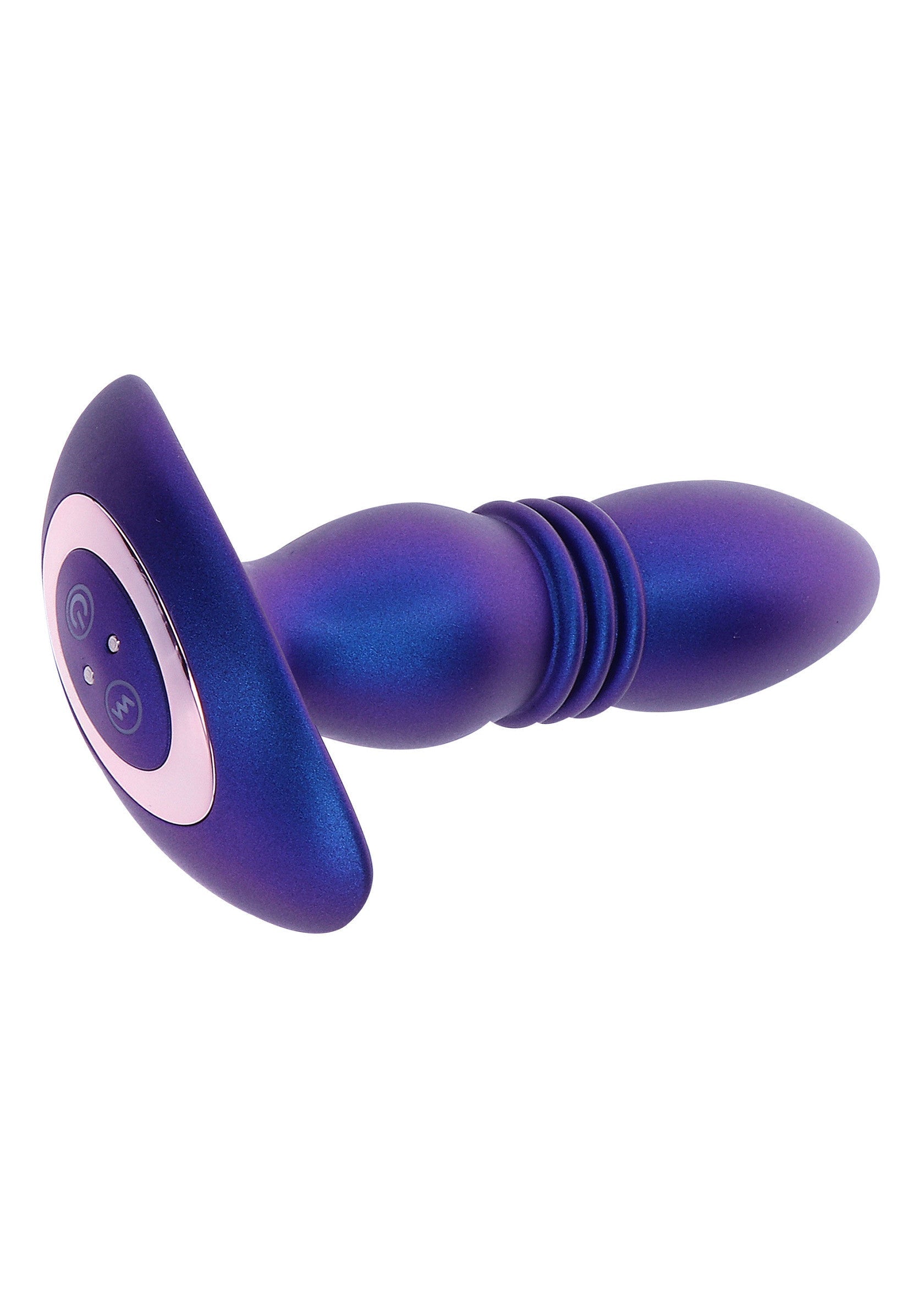 Plug anal vibrant bleu et violet pour le plaisir. Découvrez de nouvelles sensations !; Blauw en paarse vibrerende buttplug voor genot. Ontdek nieuwe sensaties!; Blue and purple vibrating butt plug for pleasure. Discover new sensations!