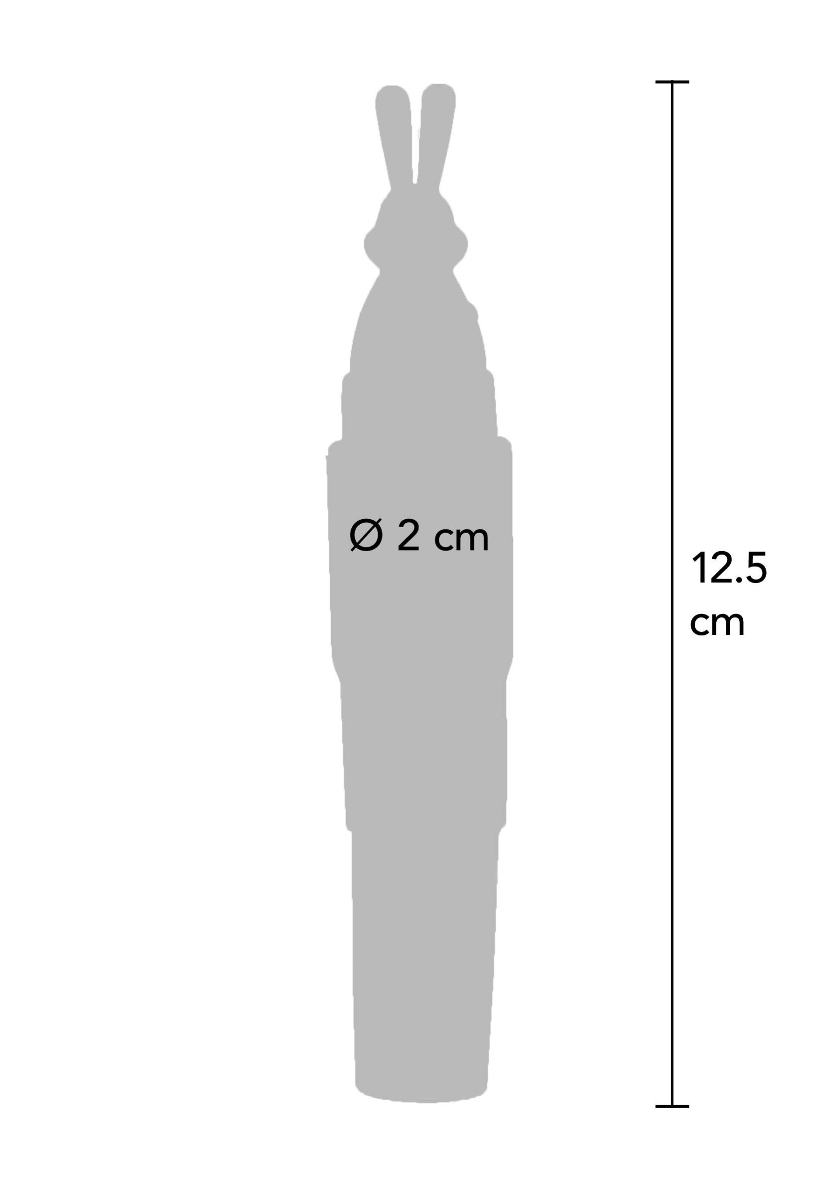 Dimensions du produit : hauteur 12,5 cm, diamètre 2 cm. Motif lapin.; Productafmetingen: hoogte 12,5 cm, diameter 2 cm. Konijn ontwerp.; Product dimensions: height 12.5 cm, diameter 2 cm. Rabbit design.