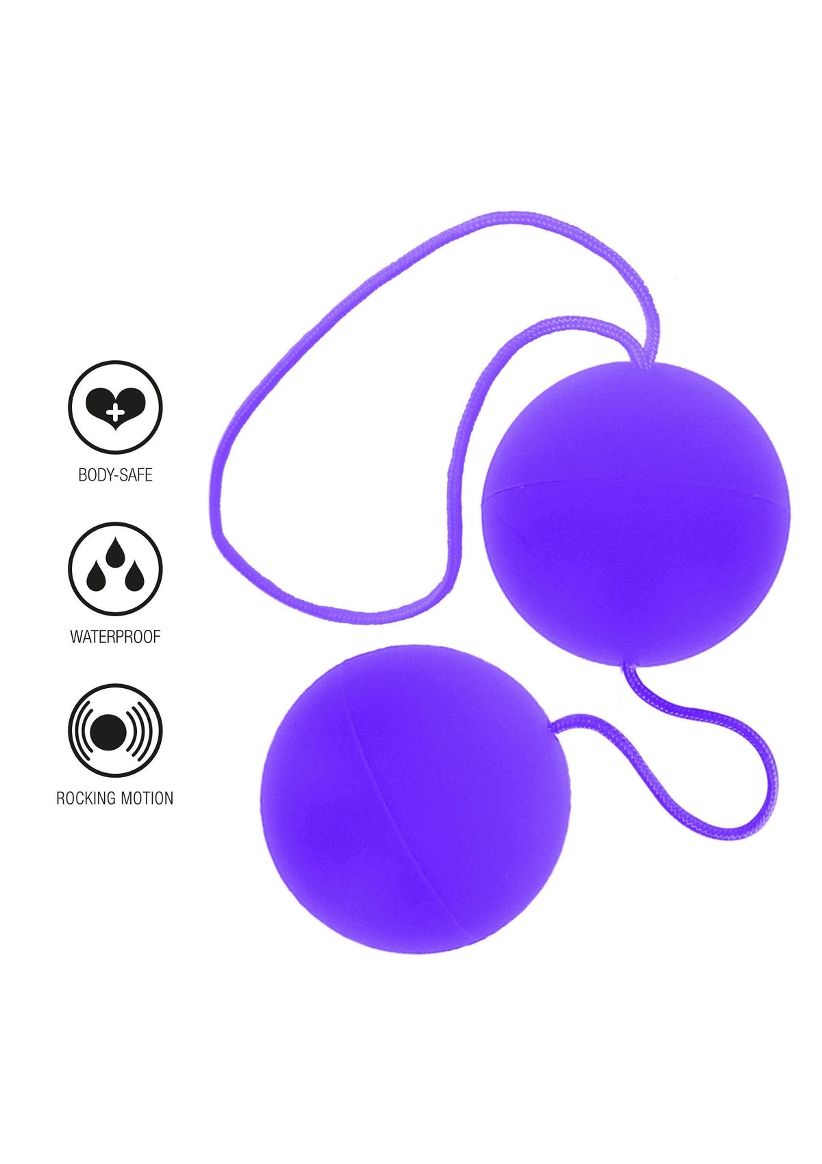 Balles de geisha violettes, sûres pour le corps et étanches. Mouvement de balancement.; Paarse geishaballen, veilig voor het lichaam en waterdicht. Schommelende beweging.; Purple geisha balls, body-safe and waterproof. Rocking motion.