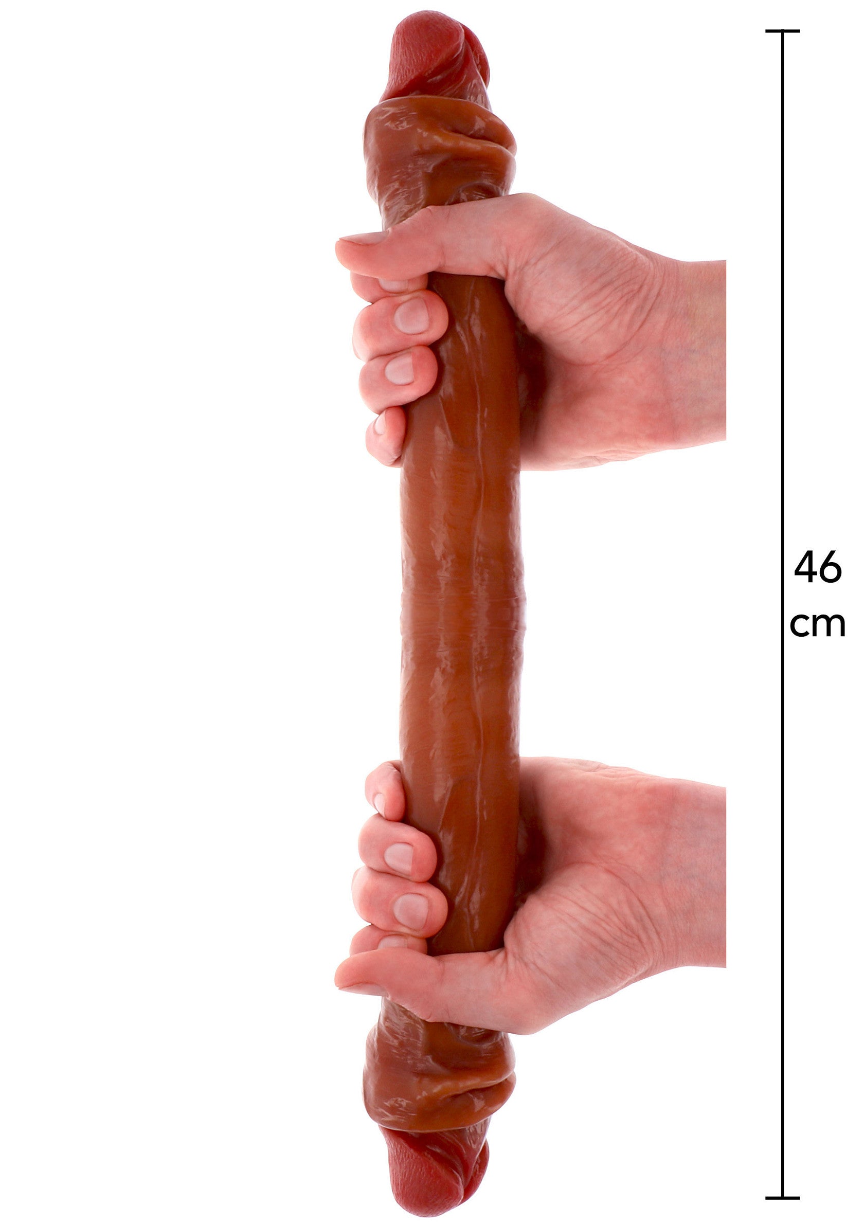 Grand godemichet réaliste de 46 cm pour un plaisir intense. Texturé pour une sensation plus vraie que nature.; Grote realistische dildo van 46 cm voor intens plezier. Gestructureerd voor een levensecht gevoel.; Large, realistic 46cm dildo for intense pleasure. Textured for a lifelike feel. 