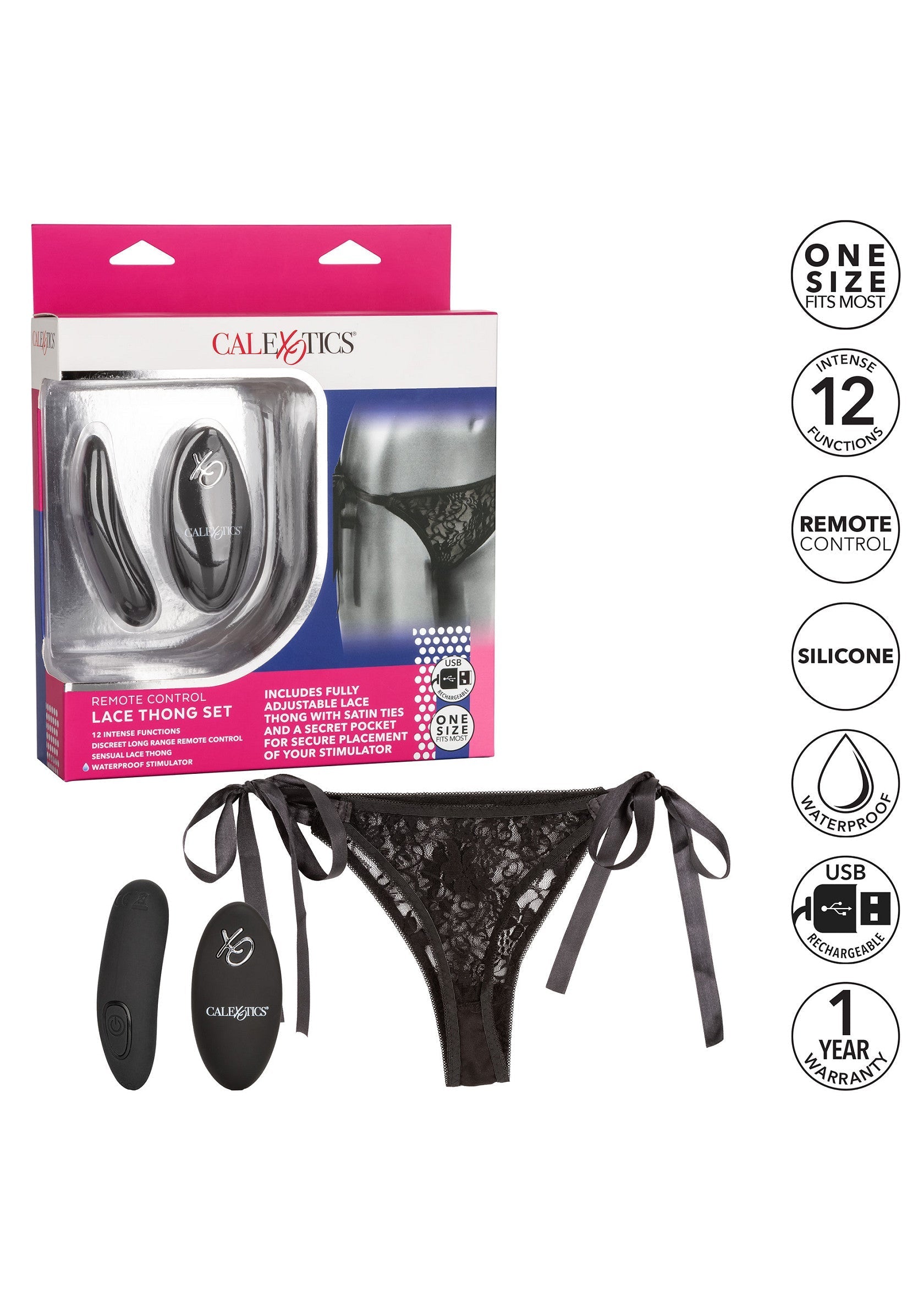 CalExotics Remote Control Lace Thong Set