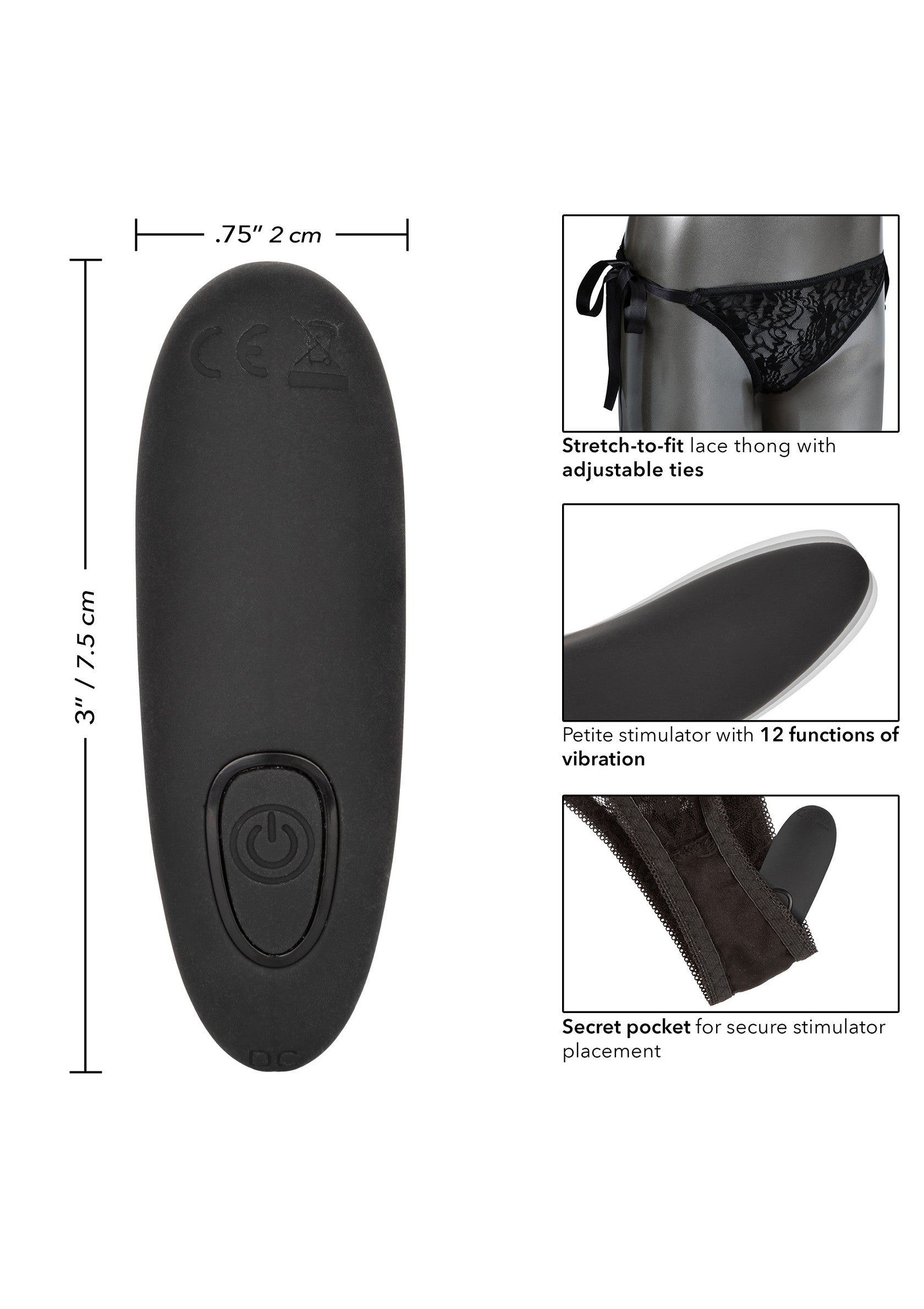 CalExotics Remote Control Lace Thong Set