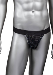Slip sport pour homme noir à motif étoiles. Confort et maintien assurés pour vos activités sportives.; Zwarte sport jockstrap voor heren met sterrenmotief. Comfort en ondersteuning gegarandeerd voor uw sportieve activiteiten.; Men's black athletic jockstrap with star pattern. Comfort and support guaranteed for your sporting activities.