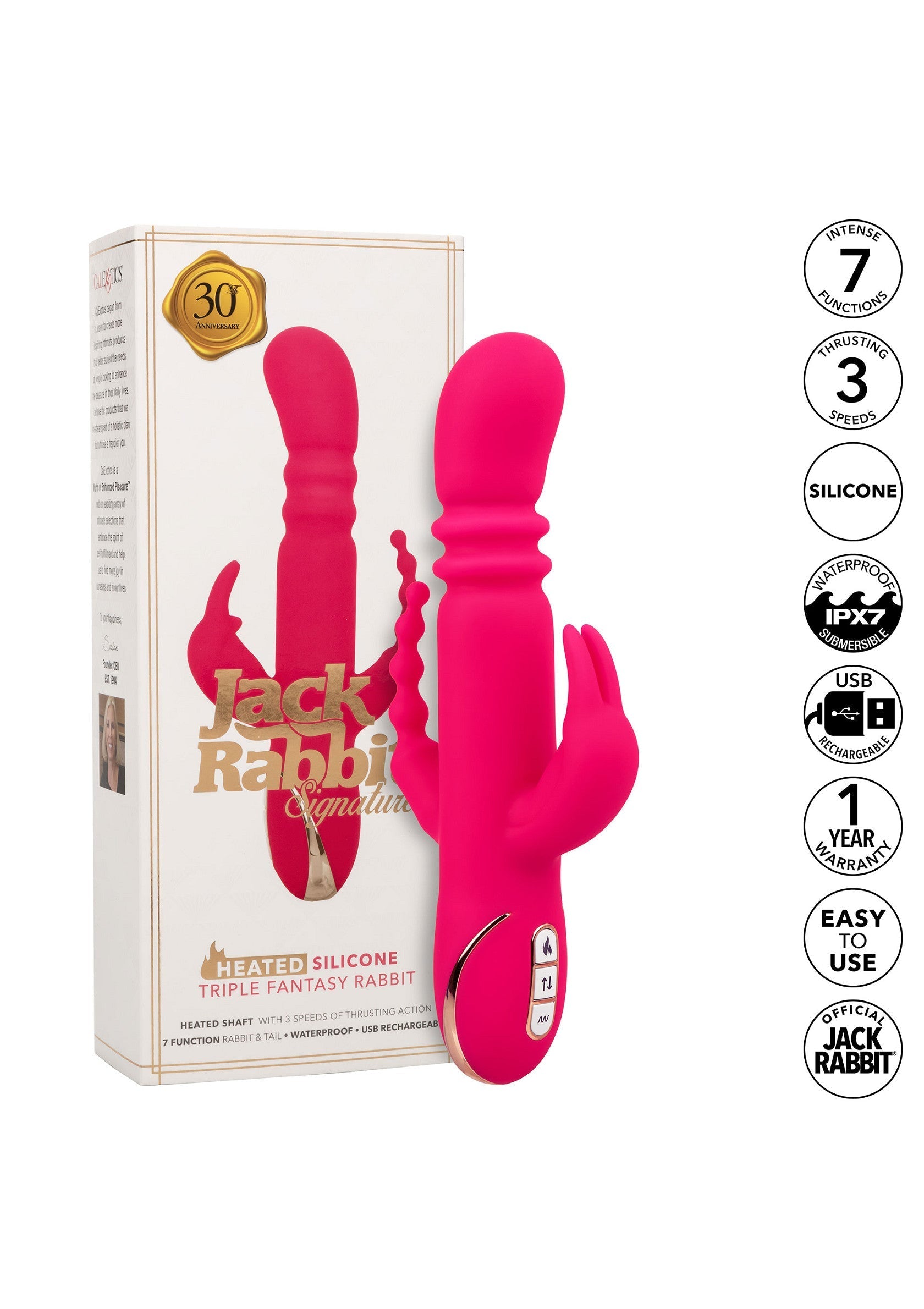 CalExotics Heated Silicone Triple Rabbit