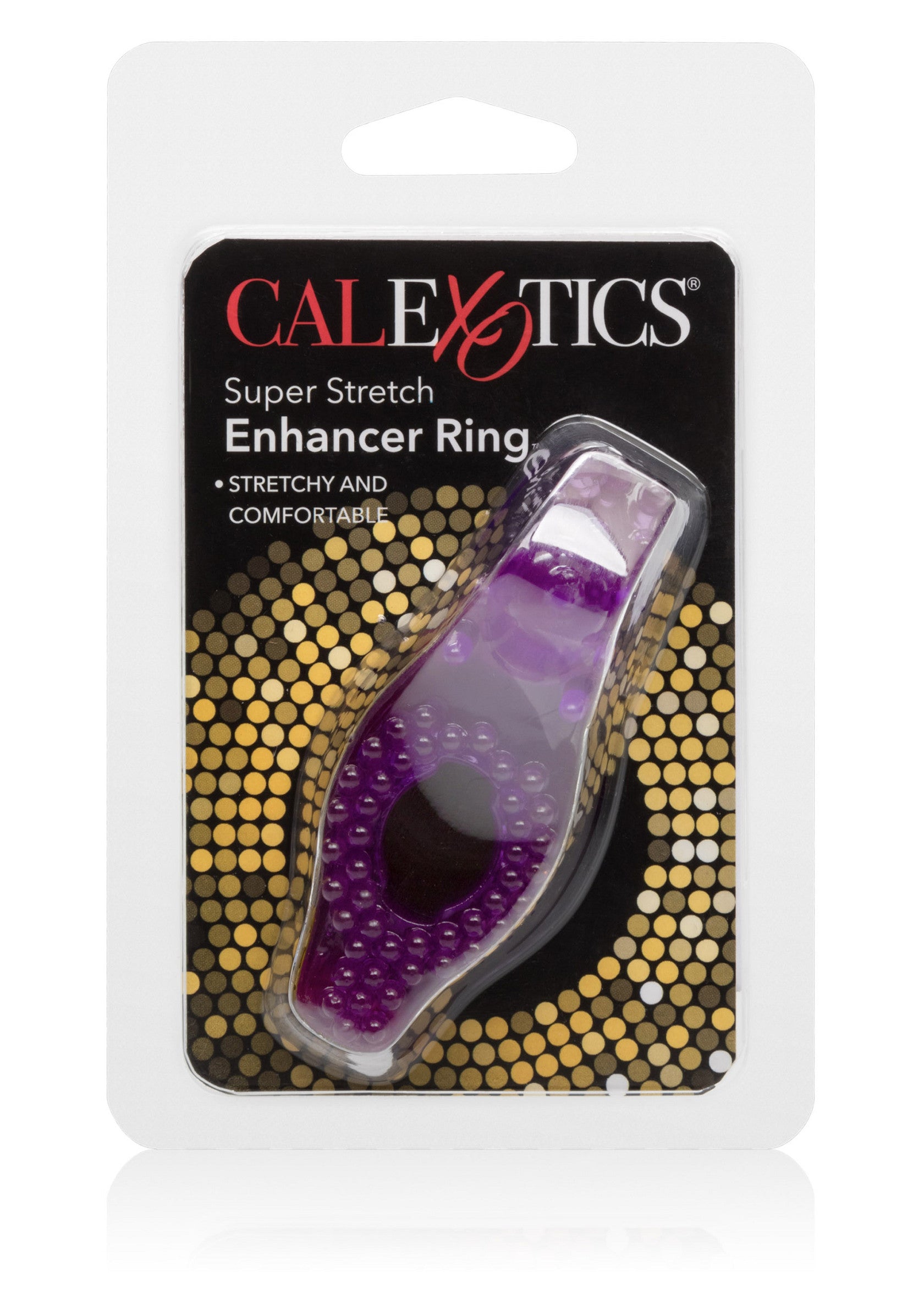 Anneau pénien Super Stretch Enhancer de CalExotics. Extensible et confortable. Améliore le plaisir.; CalExotics Super Stretch Enhancer Ring. Rekbaar en comfortabel. Verhoogt het plezier.; CalExotics Super Stretch Enhancer Ring. Stretchy and comfortable. Enhances pleasure.