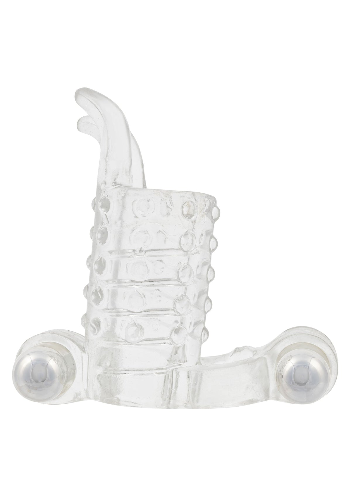 Anneau pénien texturé transparent pour plus de plaisir et de sensations.; Transparante getextureerde penisring voor meer plezier en sensaties.; Transparent textured penis ring for extra pleasure and sensation.