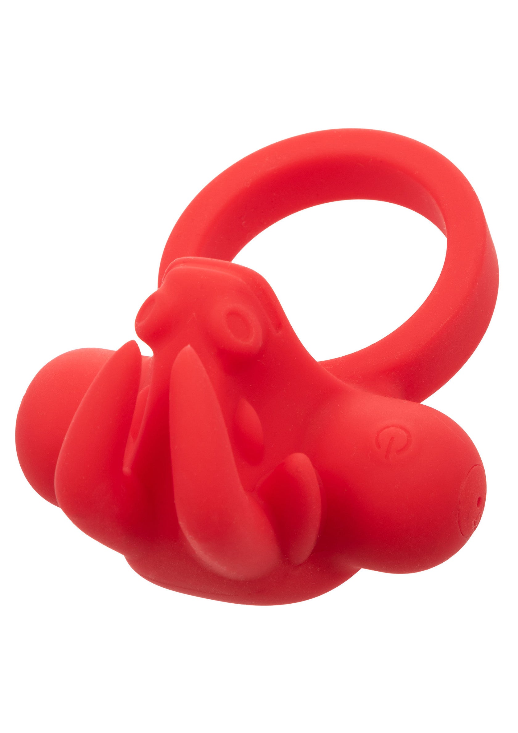Anneau vibrant rouge en forme de pieuvre pour plus de plaisir.; Rode vibrerende ring in de vorm van een octopus voor extra plezier.; Red octopus-shaped vibrating ring for extra pleasure.