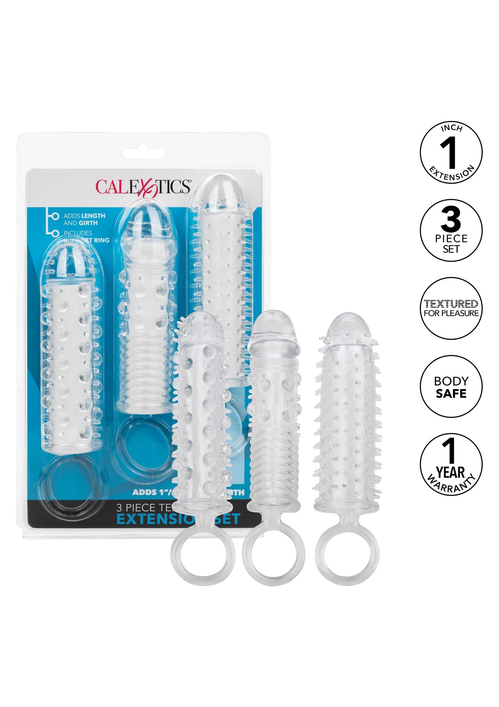 CalExotics Textured Extension Set 3 pcs
