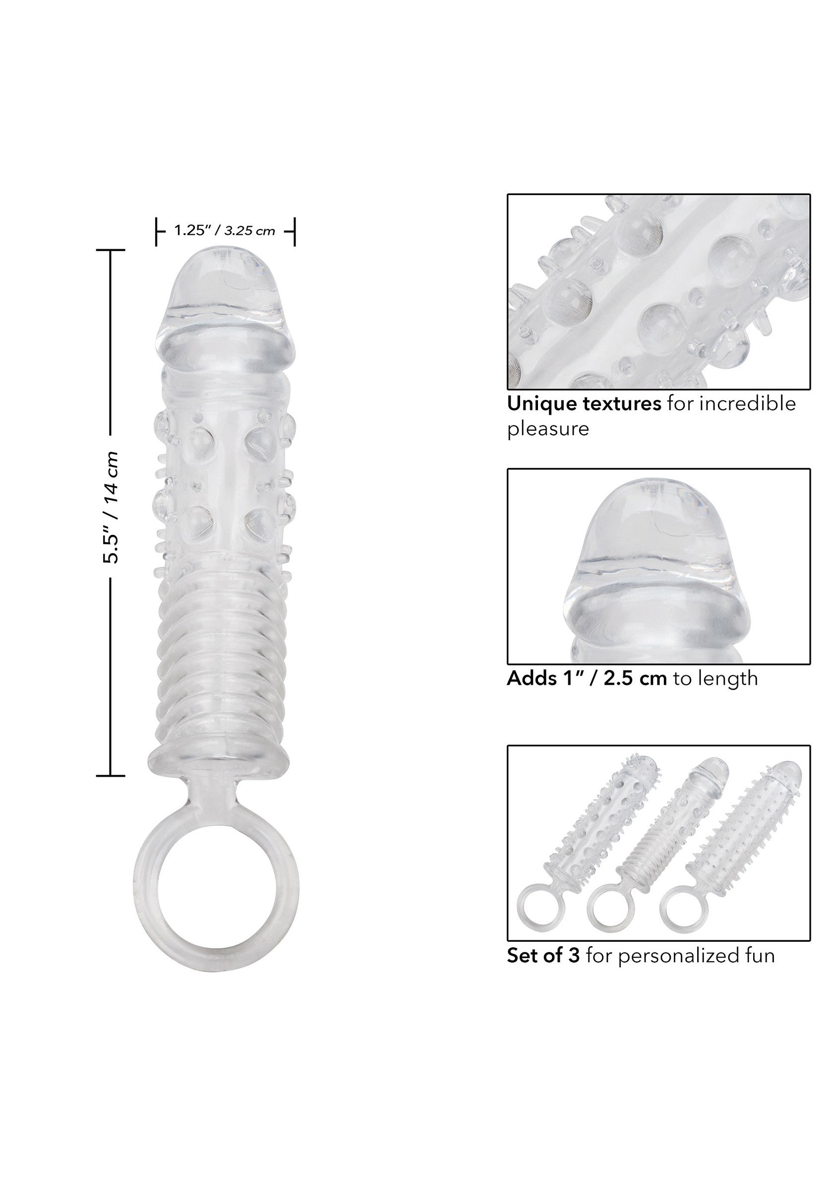 CalExotics Textured Extension Set 3 pcs