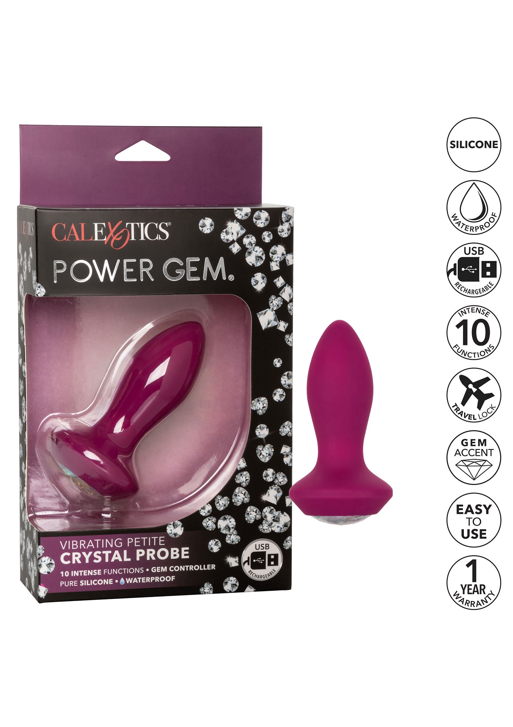 CalExotics Vibrating Petite Crystal Probe