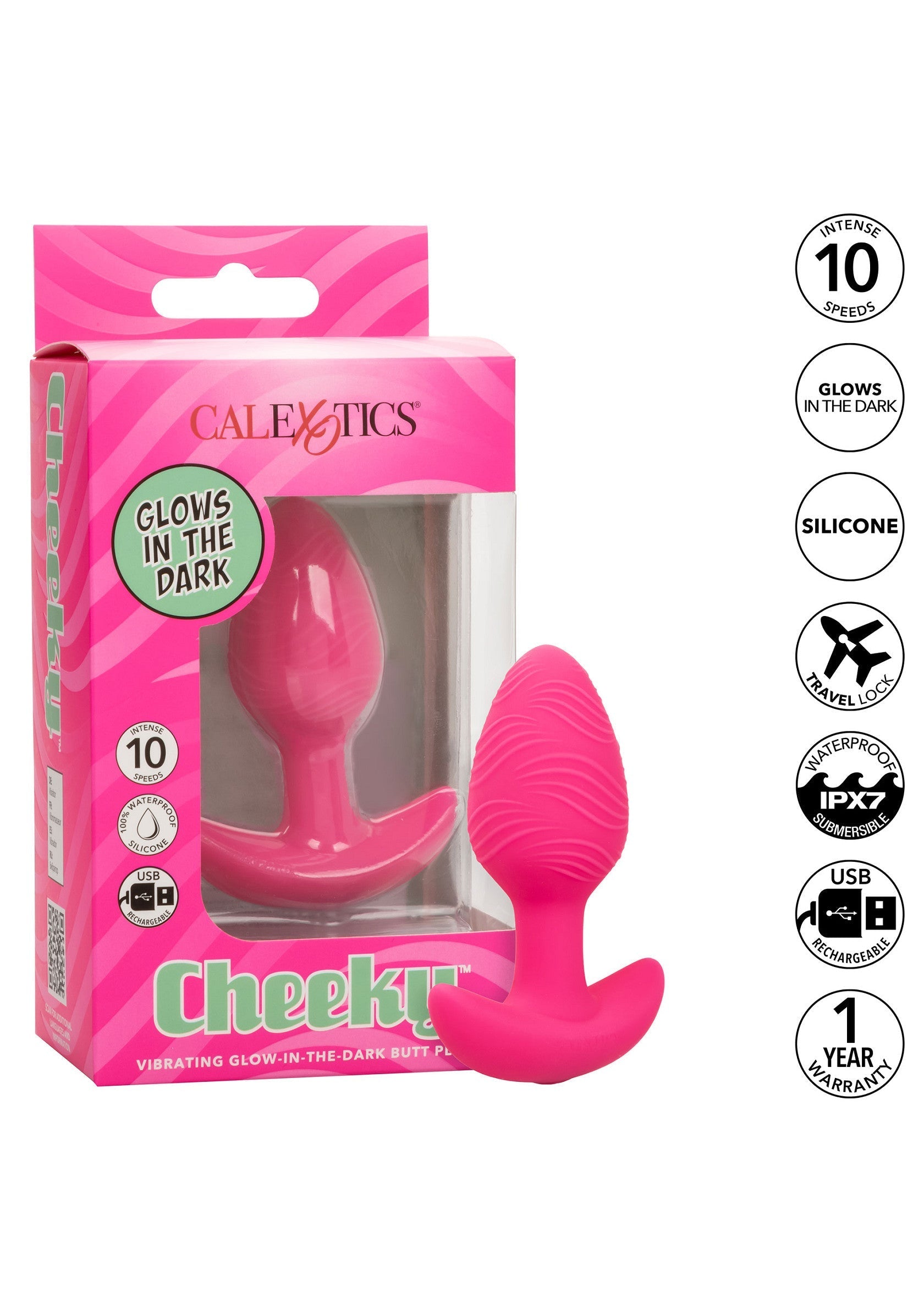 CalExotics Cheeky Glow Vibrating Plug S