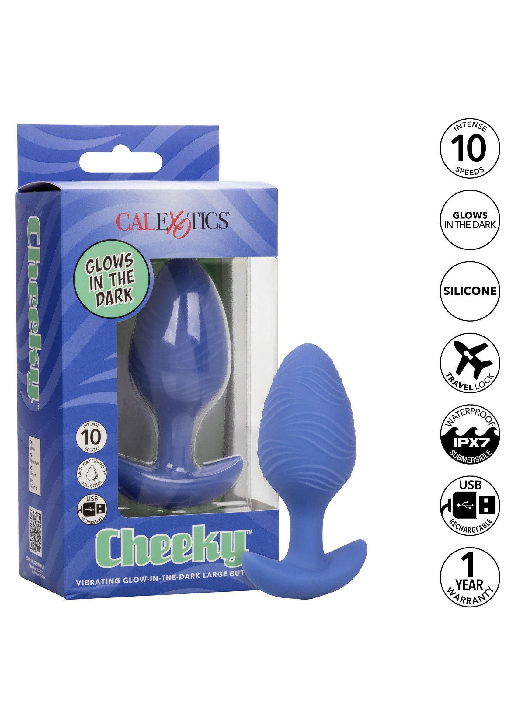 CalExotics Cheeky Glow Vibrating Plug L