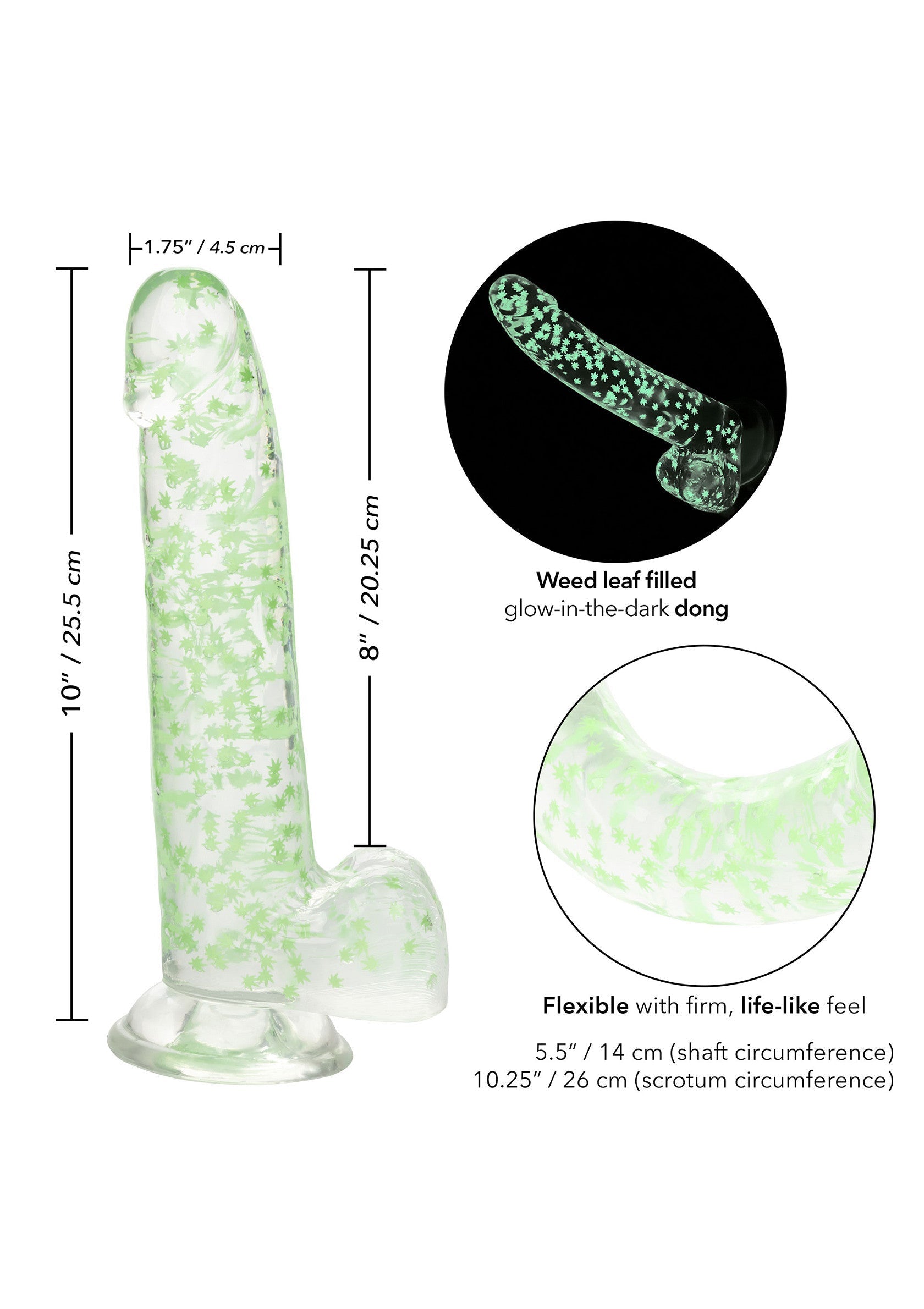 CalExotics I Leaf Dick Glow Dildo