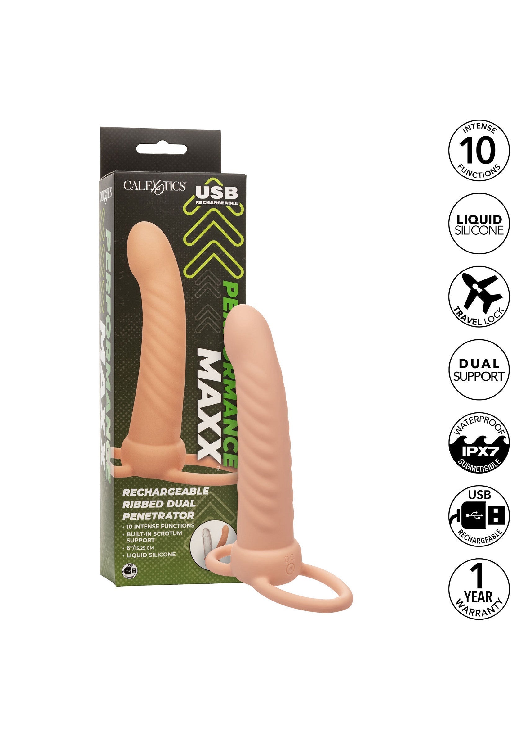 CalExotics Ribbed Dual Penetrator