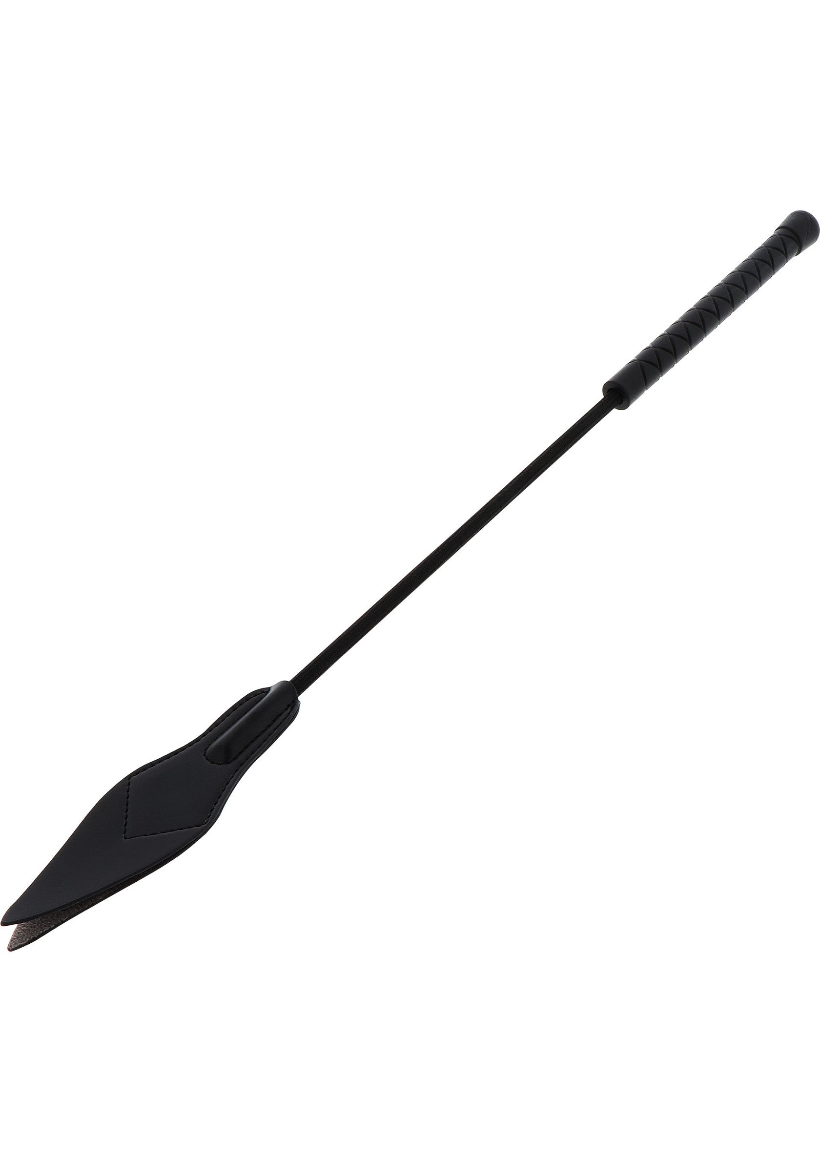 Cravache noire élégante pour des jeux coquins. Découvrez notre collection de cravaches de qualité supérieure.; Elegante zwarte zweep voor speelse spelletjes. Ontdek onze collectie van topkwaliteit zwepen.; Sleek black crop for playful games. Explore our collection of high-quality floggers.