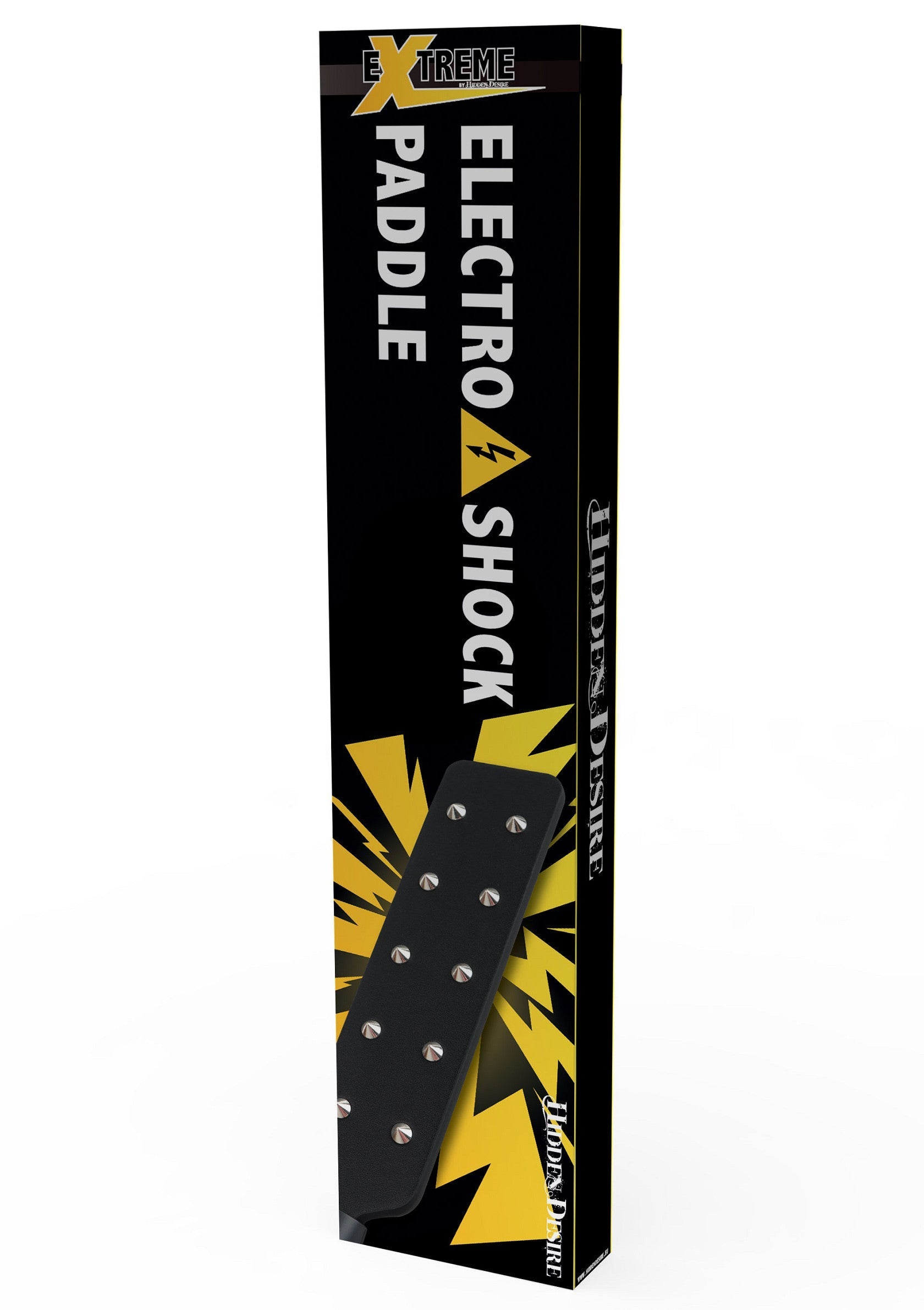 Palette de choc électrique Extreme, Hidden Desire. Pour une expérience BDSM intense et électrisante.; Extreme Electro Shock Paddle, Hidden Desire. Voor een intense en opwindende BDSM-ervaring.; Extreme Electro Shock Paddle, Hidden Desire. For an intense and electrifying BDSM experience.