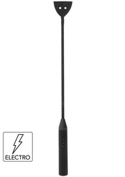 Palette de stimulation électrique noire pour le plaisir. Découvrez des sensations intenses et uniques.; Zwarte elektrische stimuleringspeddel voor plezier. Ontdek intense en unieke sensaties.; Black electric stimulation paddle for pleasure. Discover intense and unique sensations.