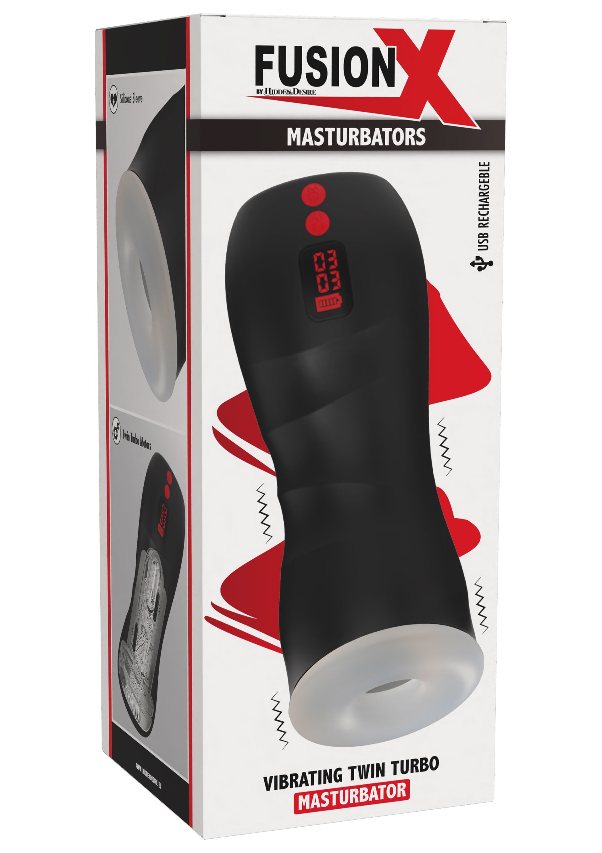 Hidden Desire Vibrating Twin Turbo Masturbator