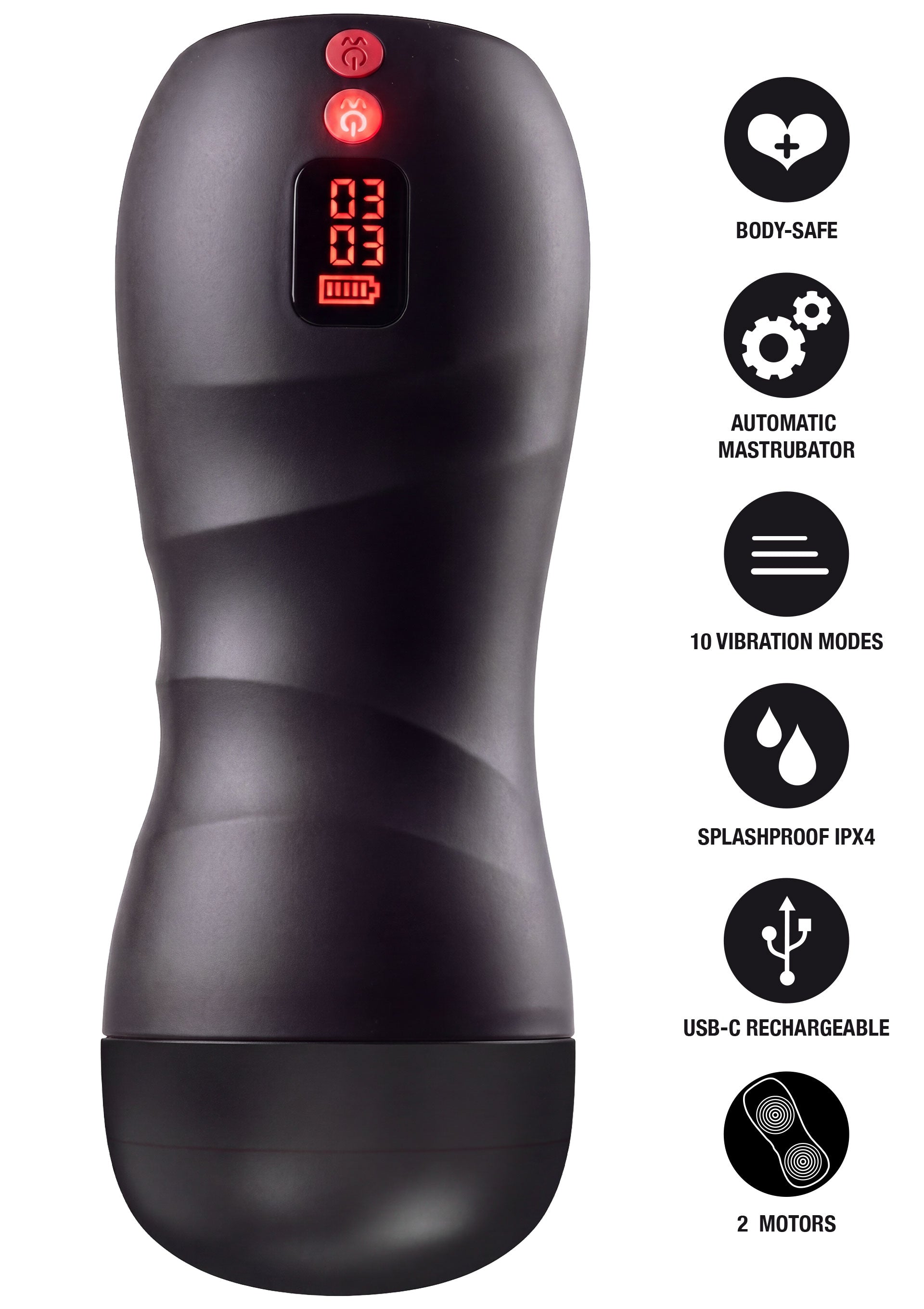 Hidden Desire Vibrating Twin Turbo Masturbator