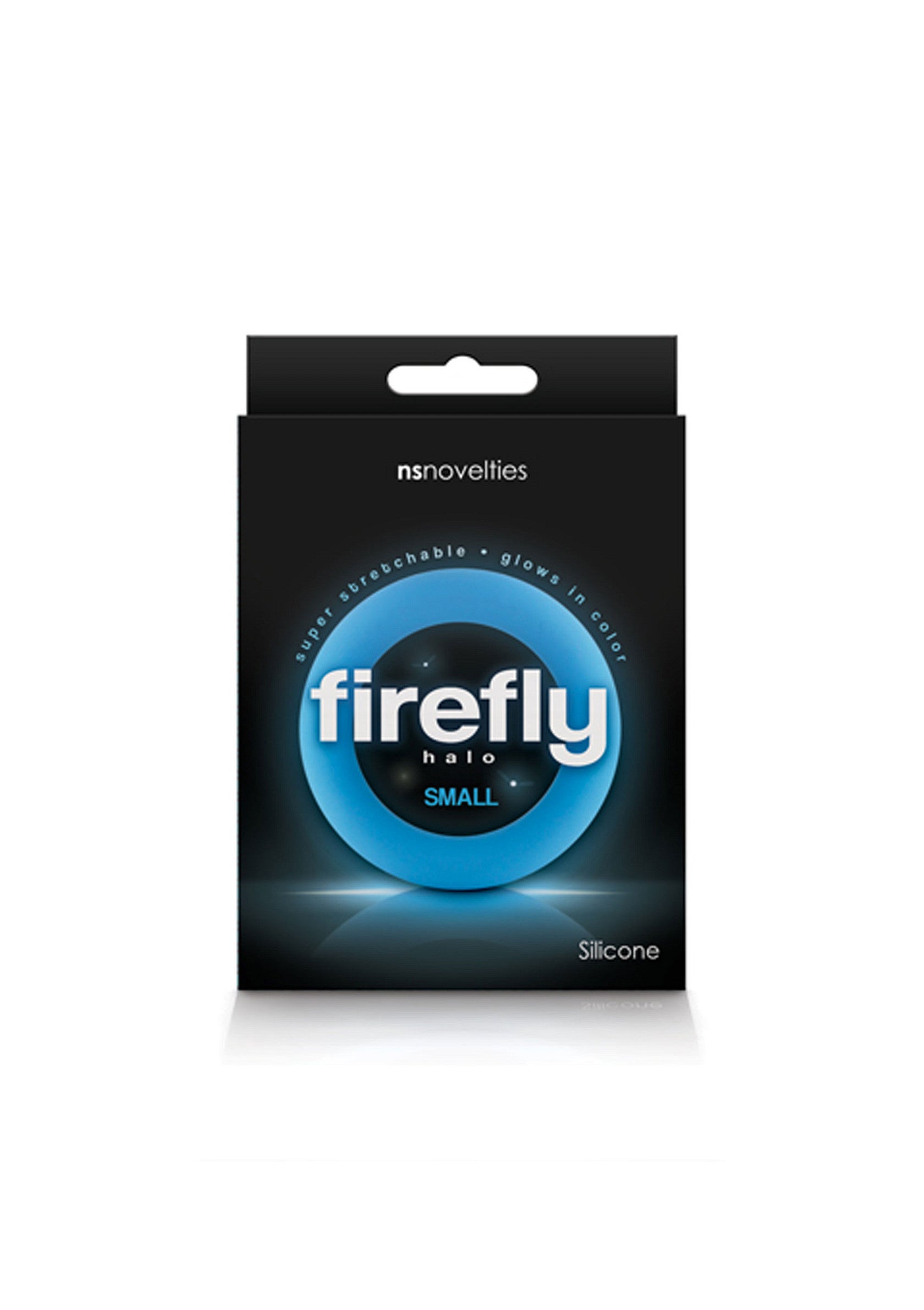 Firefly Halo Small, anneau pénien vibrant en silicone. Super extensible et lumineux. Améliore le plaisir et prolonge l'érection.; Firefly Halo Small, vibrerende penisring van siliconen. Super rekbaar en lichtgevend. Verbetert het plezier en verlengt de erectie.; Firefly Halo Small, silicone vibrating cock ring. Super stretchy and glows. Enhances pleasure and prolongs erections.