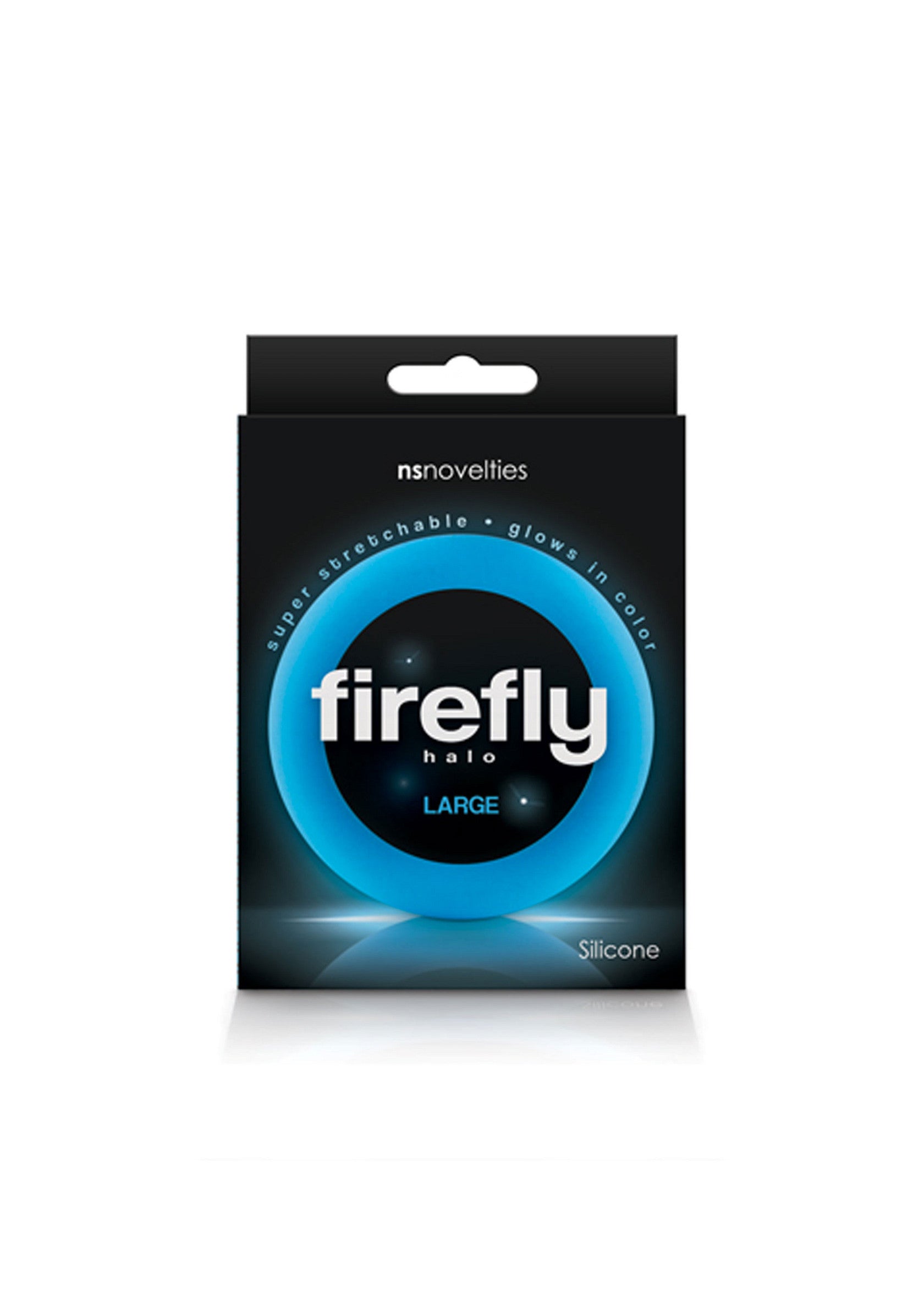 Anneau pénien Firefly Halo Large, silicone, super extensible et lumineux. Pour un plaisir intense et durable.; Firefly Halo Large penisring, siliconen, super rekbaar en lichtgevend. Voor intens en langdurig plezier.; Firefly Halo Large cock ring, silicone, super stretchable and glows in the dark. For intense and long-lasting pleasure.