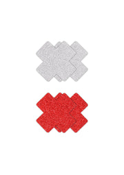 NS Novelties Pasties Glitter Cross 2 Pair