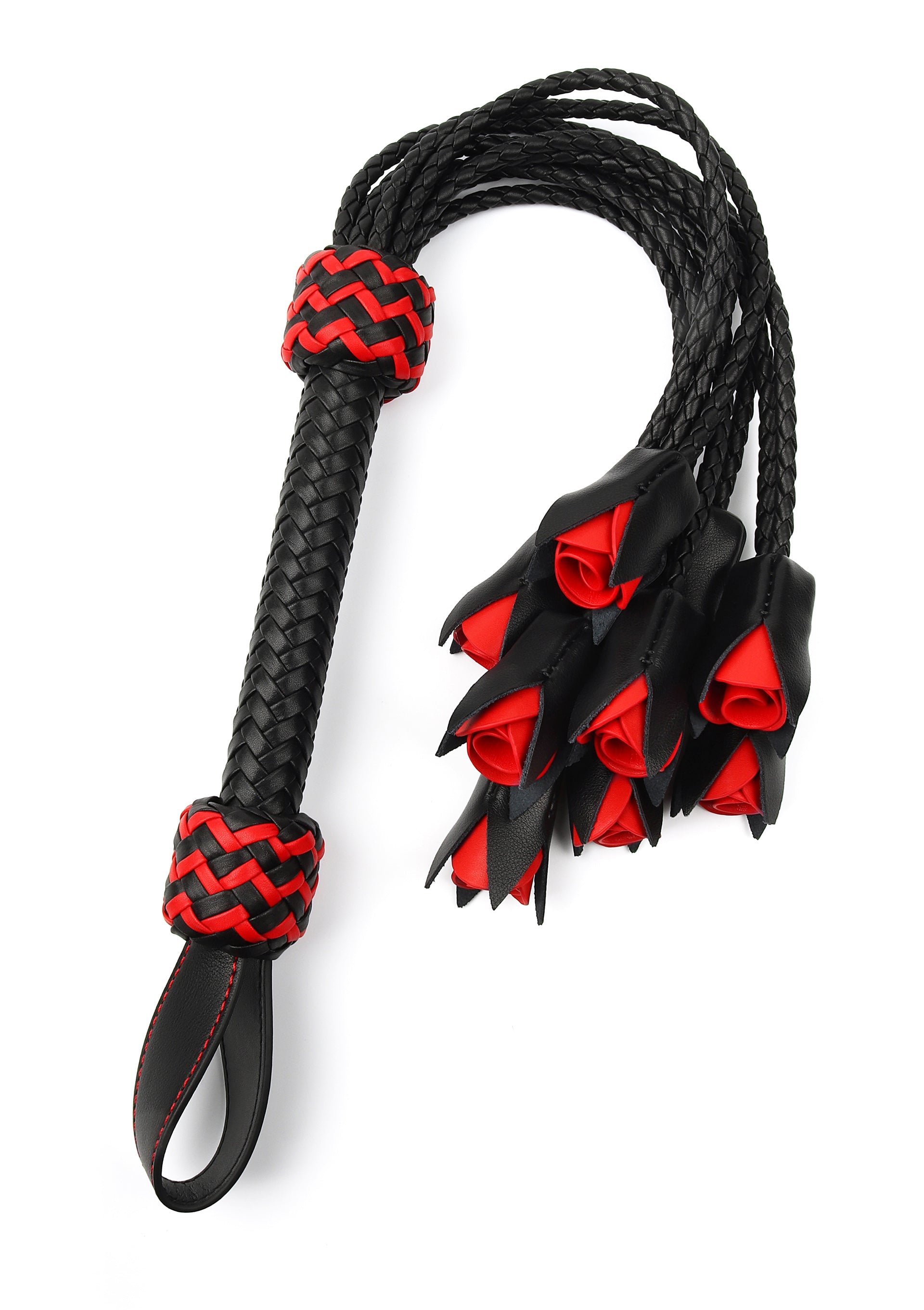 Hidden Desire Genuine Leather Roses Whip