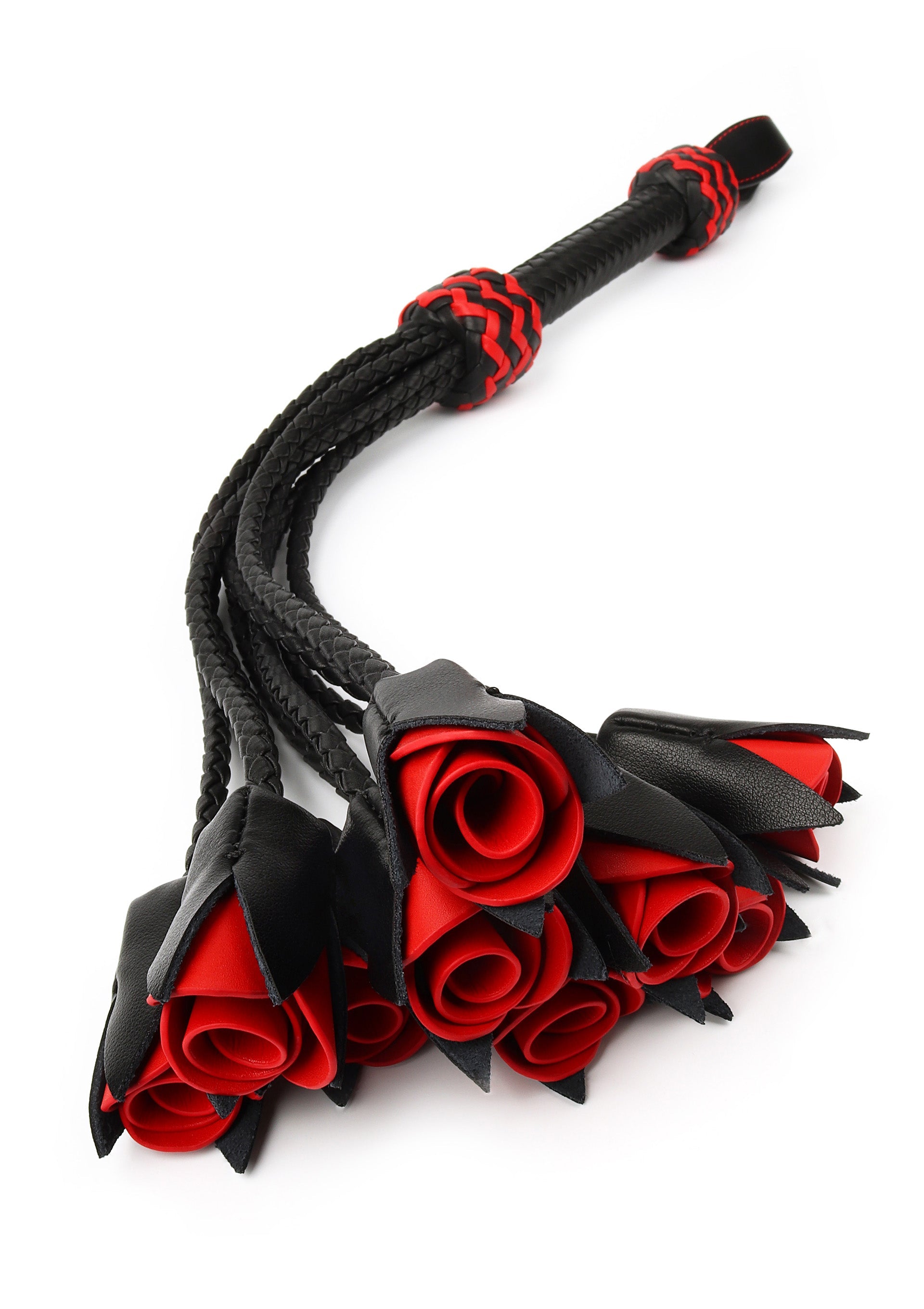 Hidden Desire Genuine Leather Roses Whip