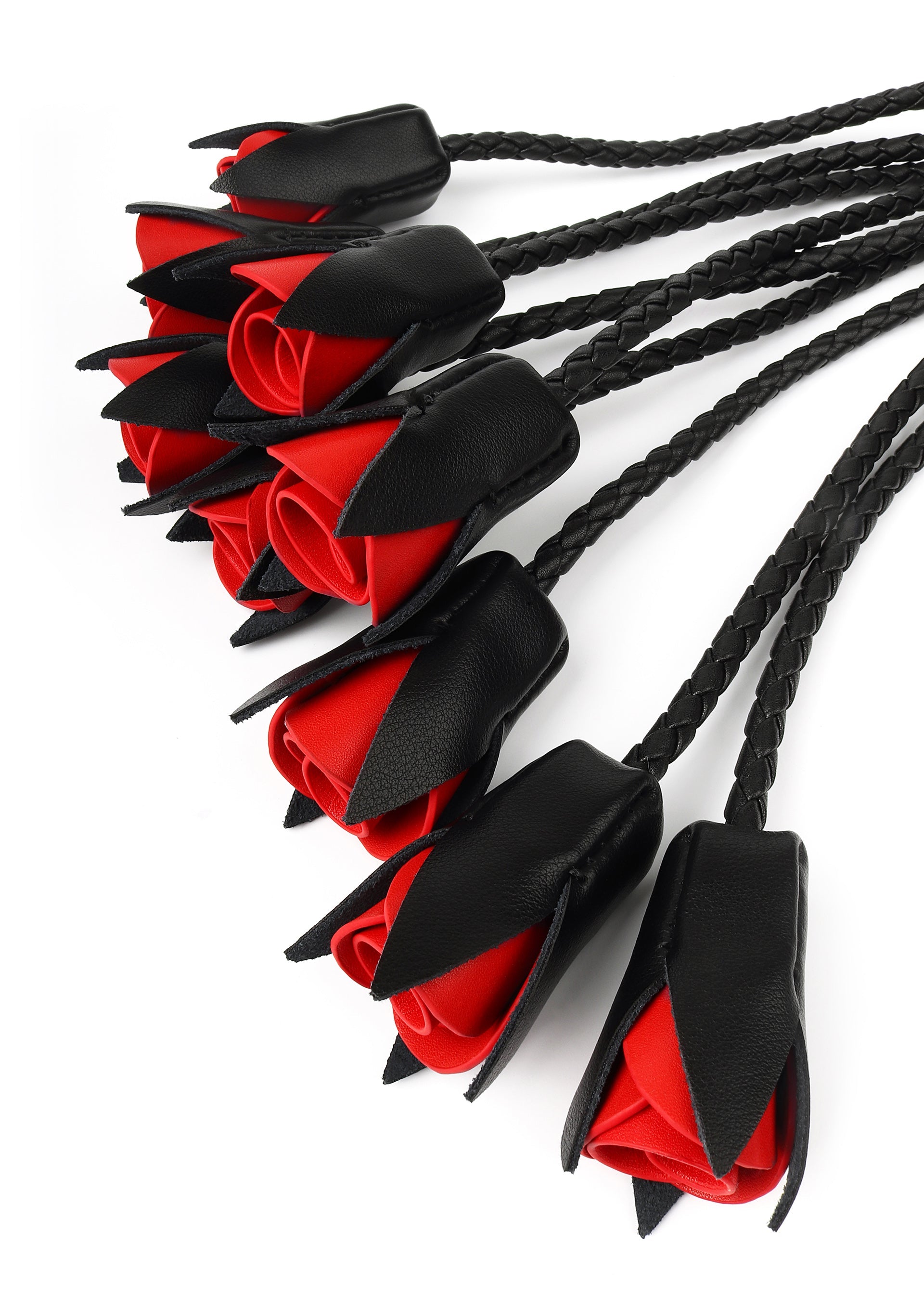 Hidden Desire Genuine Leather Roses Whip
