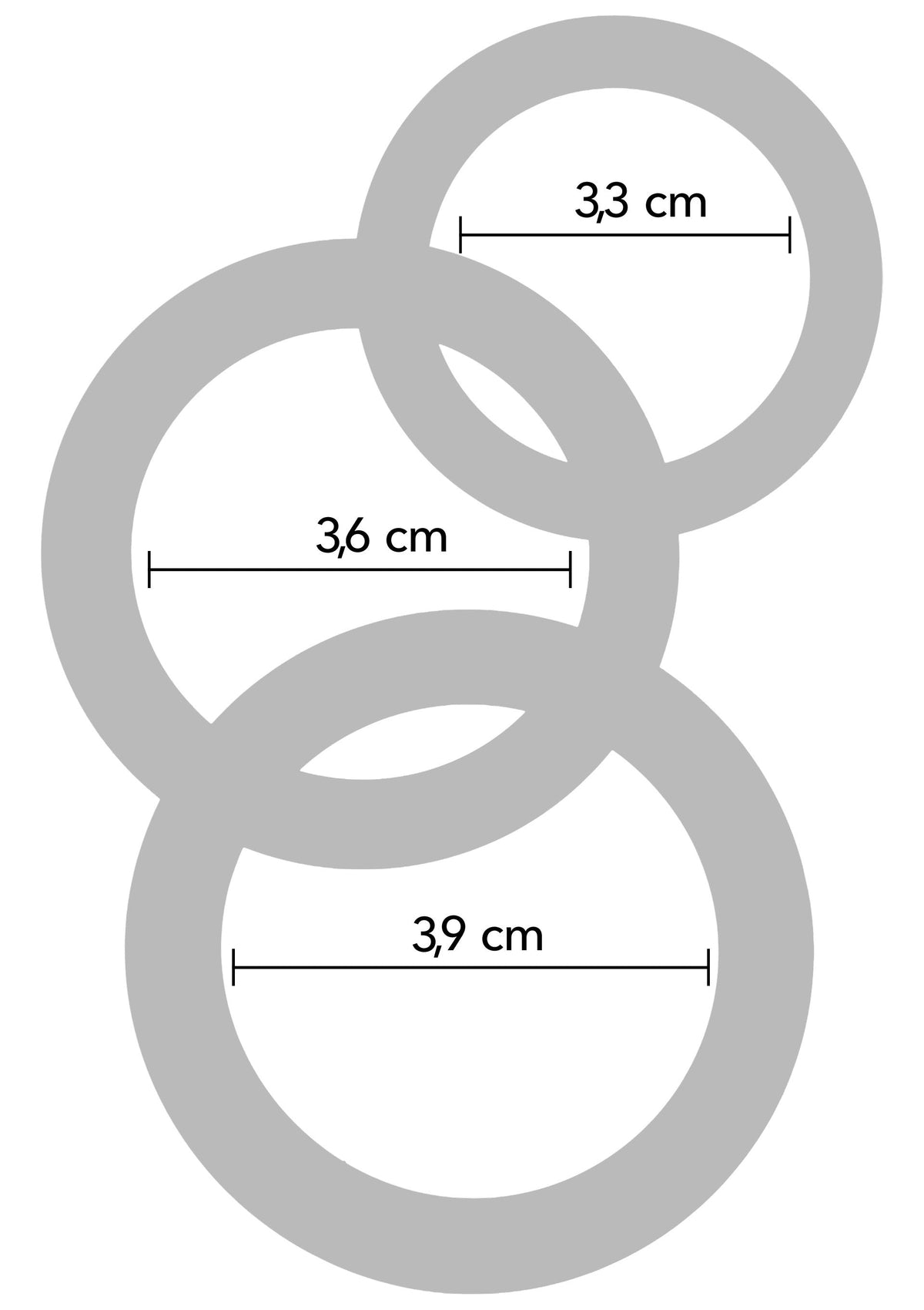 Hidden Desire Stamina Starter C-Rings 3 Pcs Set