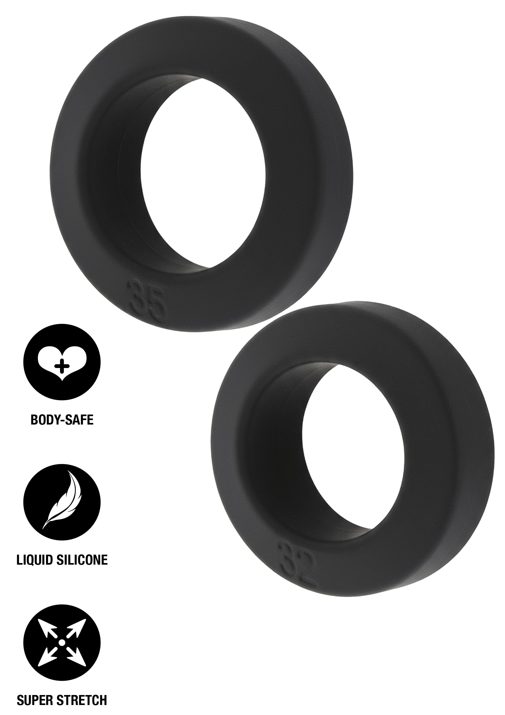Hidden Desire Double Stackers C-Rings 2 Pcs Set L