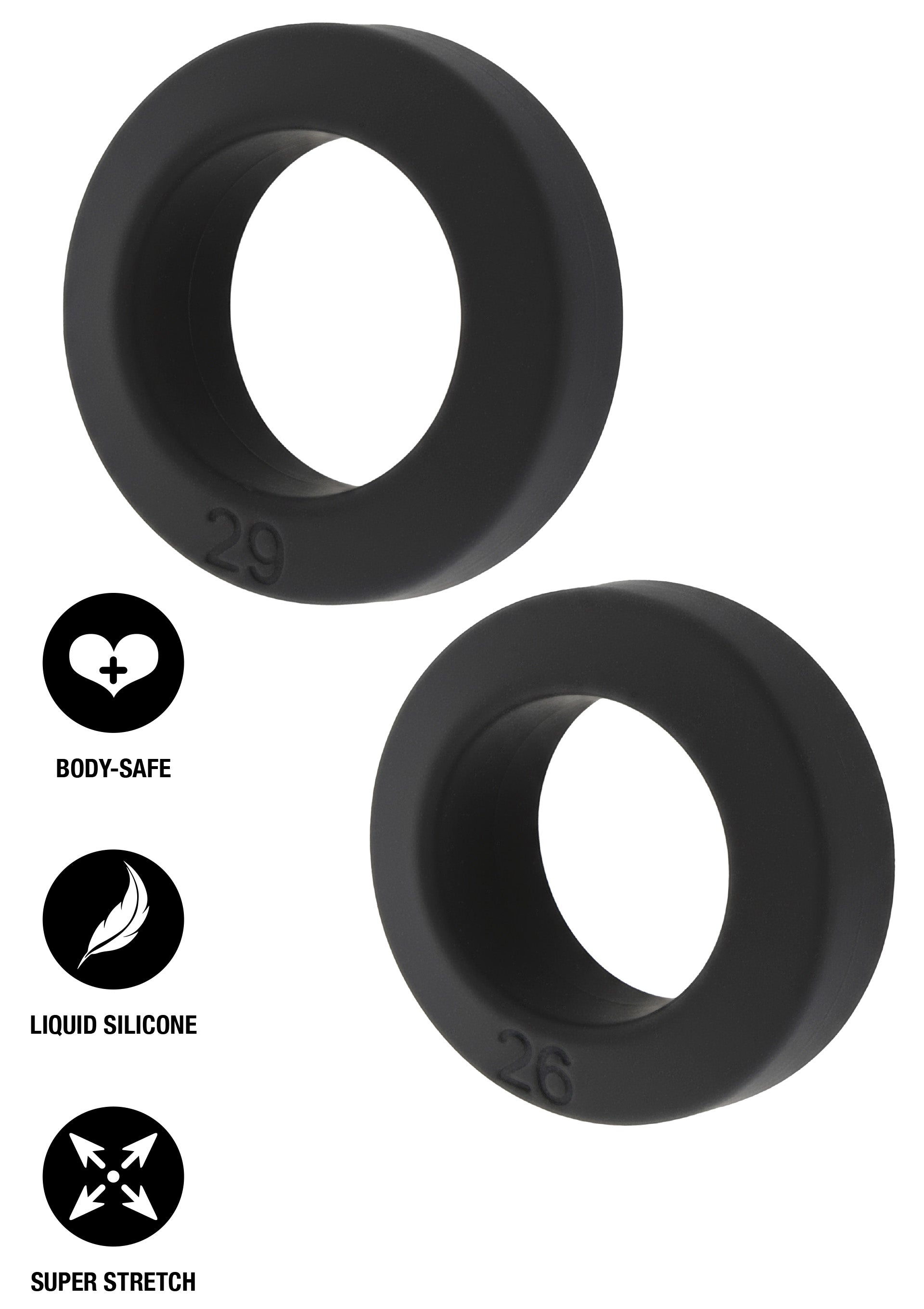 Hidden Desire Double Stackers C-Rings 2 Pcs Set L