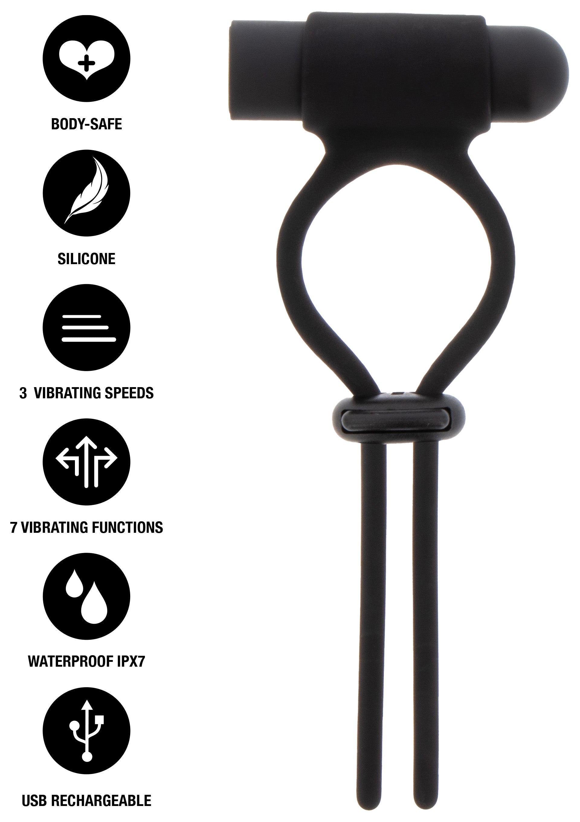 Hidden Desire Vibrating & Adjustable C-Ring
