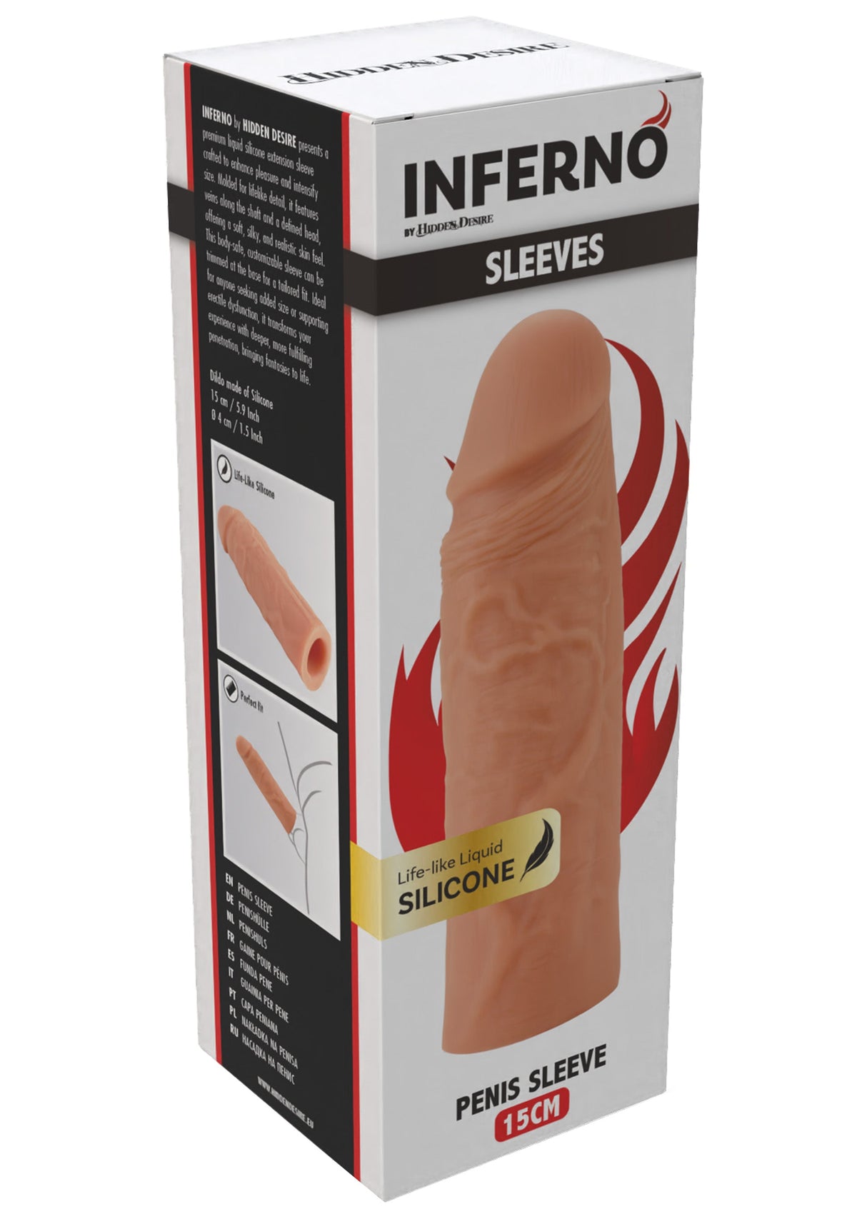 Hidden Desire Penis Sleeve Liquid Silicone 15 cm