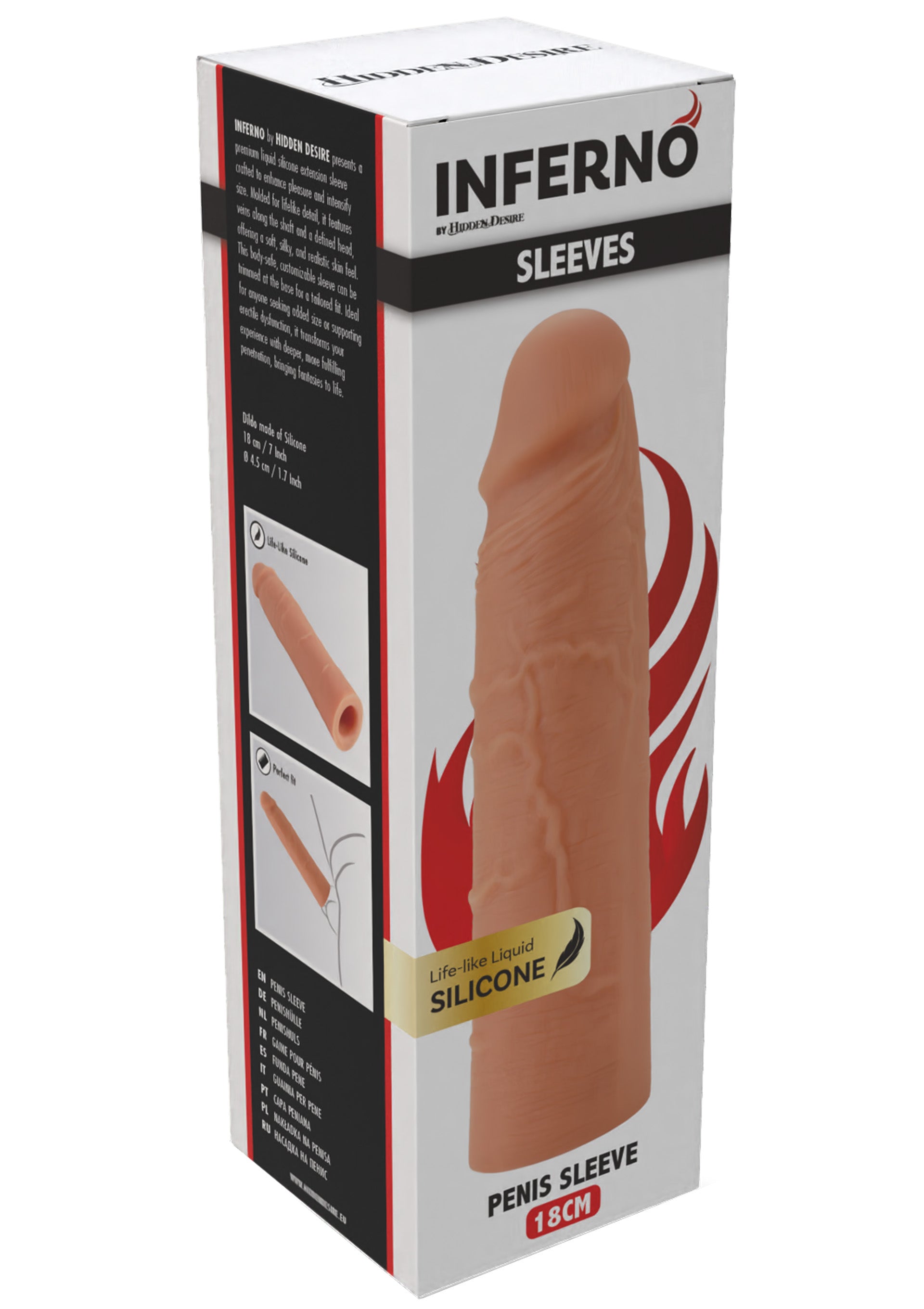 Hidden Desire Penis Sleeve Liquid Silicone 18 cm