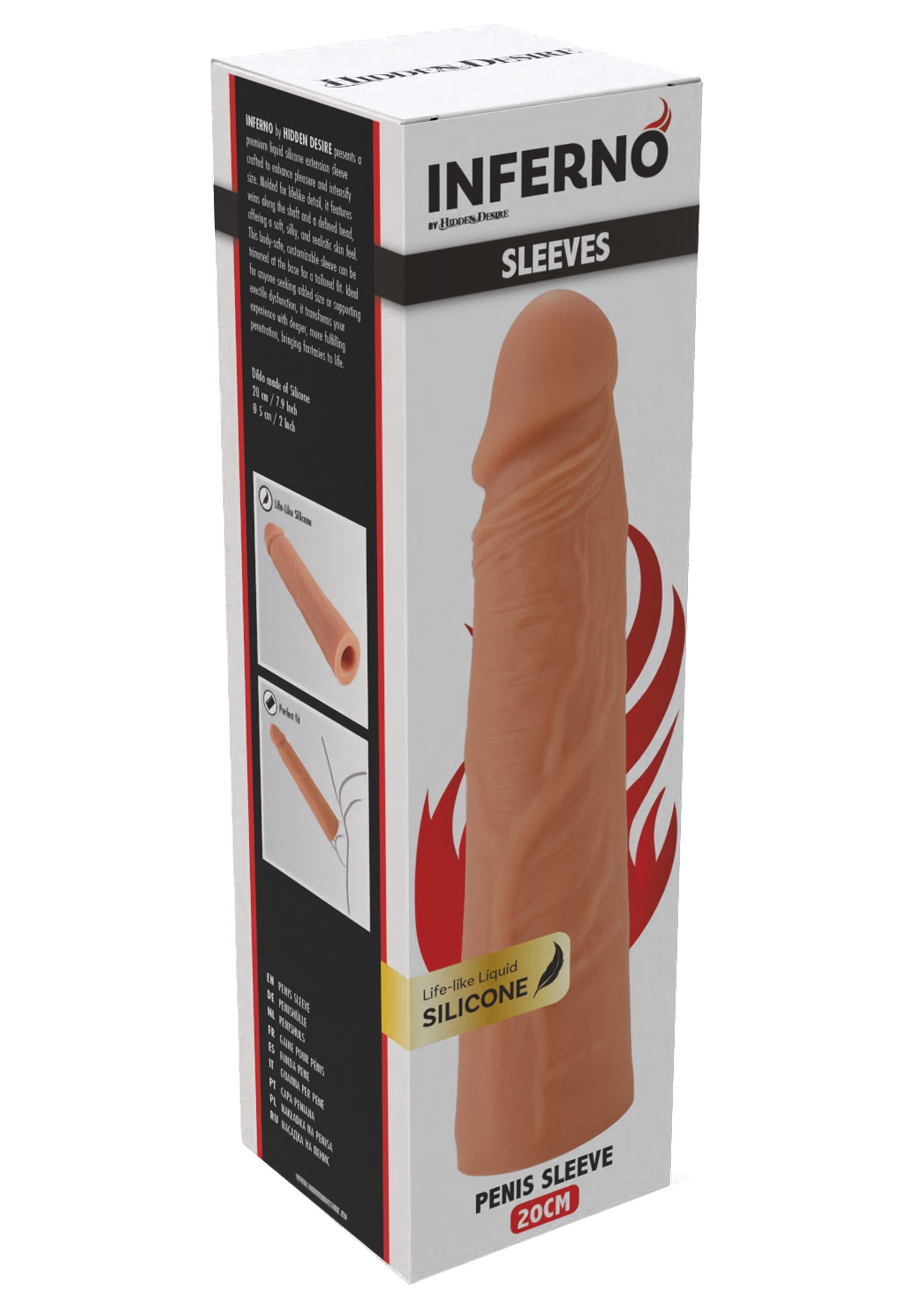 Hidden Desire Penis Sleeve Liquid Silicone 20 cm