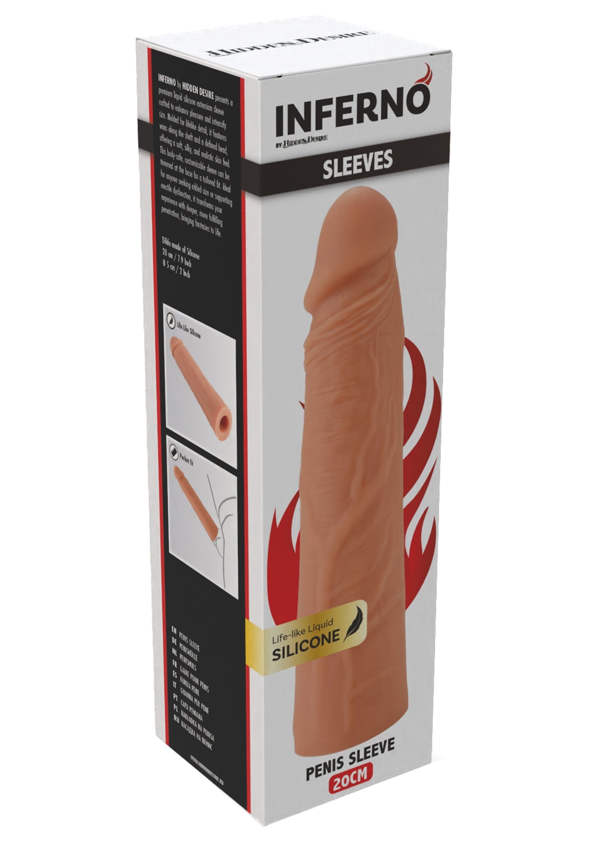 Hidden Desire Penis Sleeve Liquid Silicone 20 cm