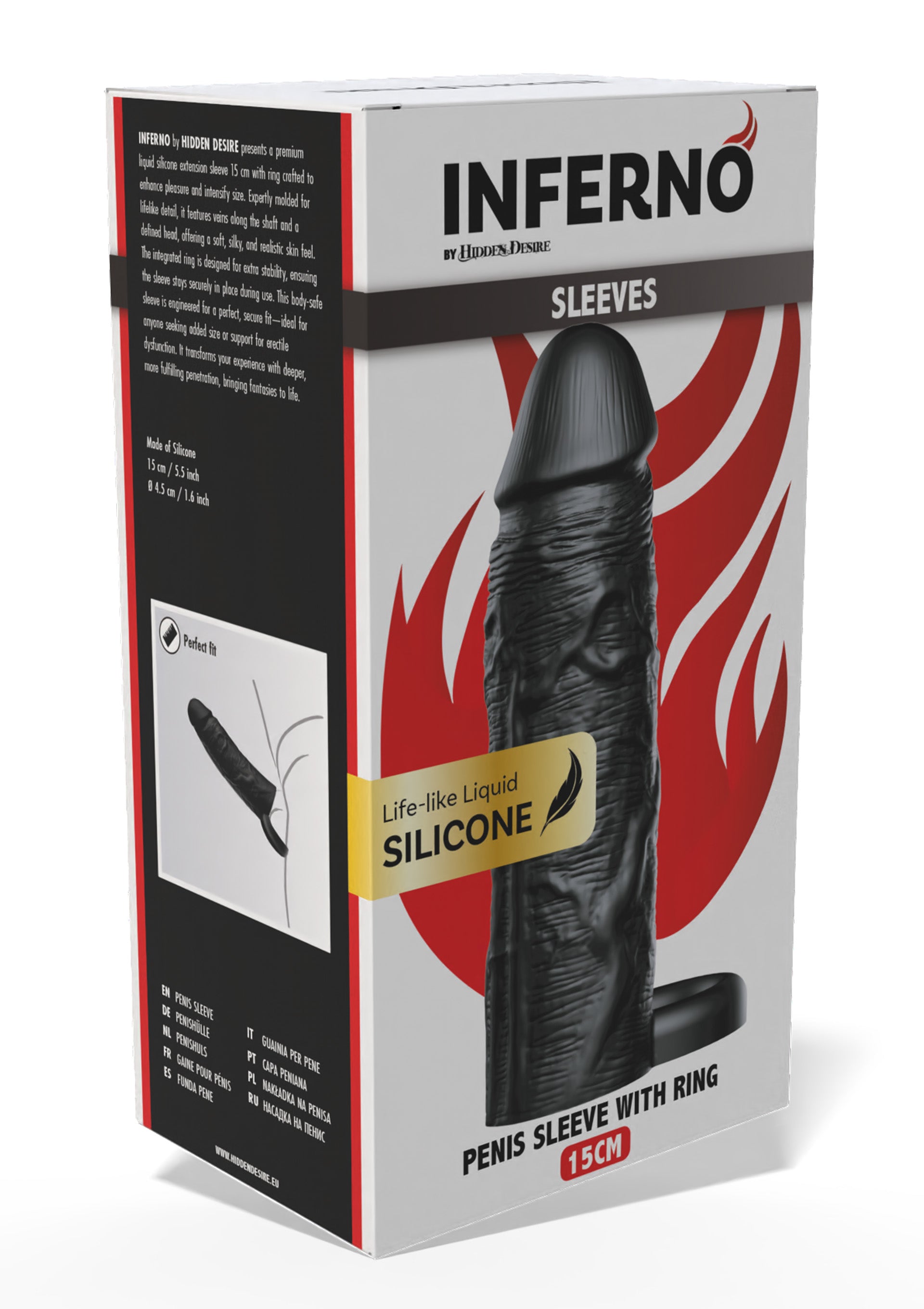 Hidden Desire Penis Sleeve Liquid Silicone Ring 15 cm