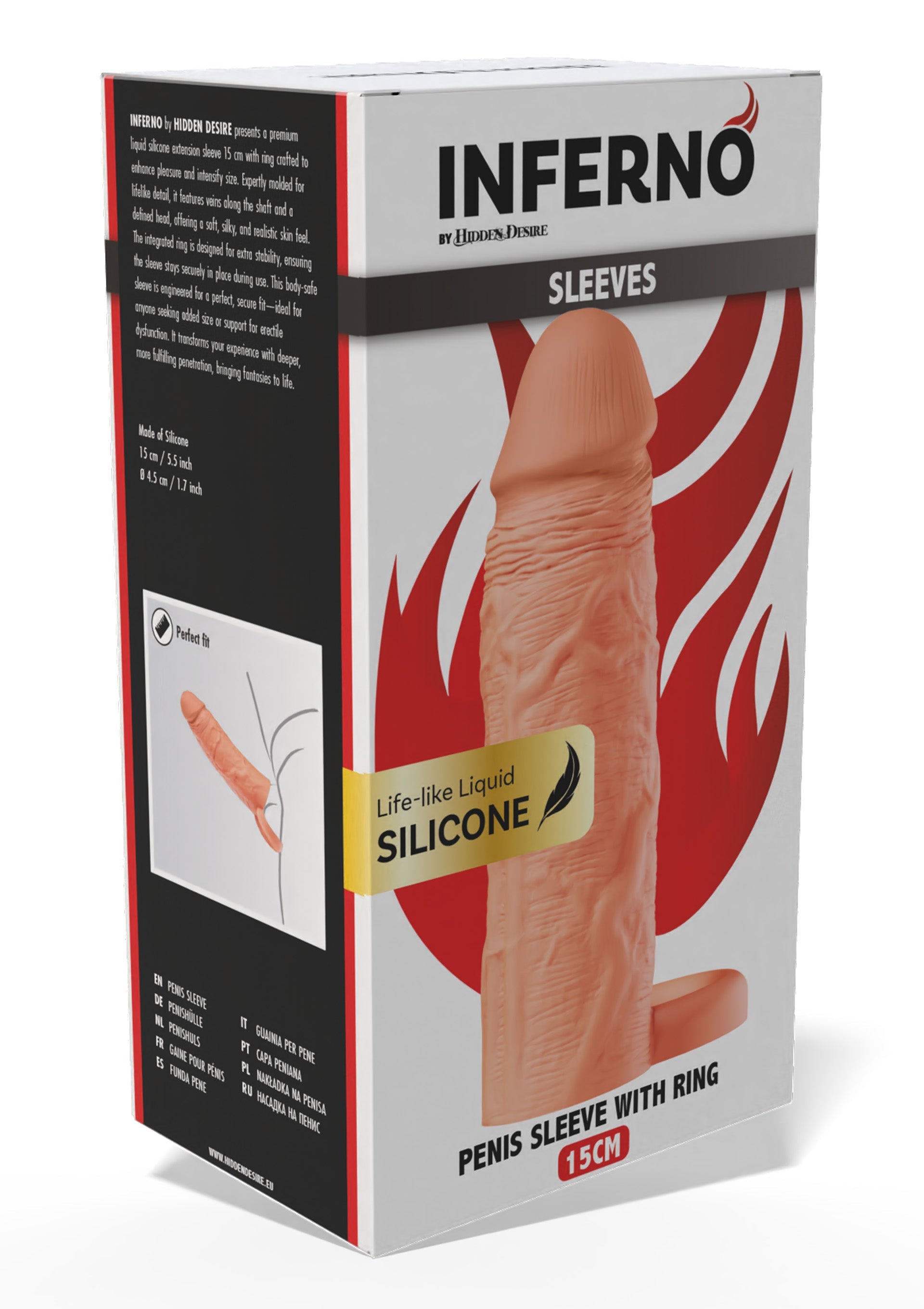 Hidden Desire Penis Sleeve Liquid Silicone Ring 15 cm