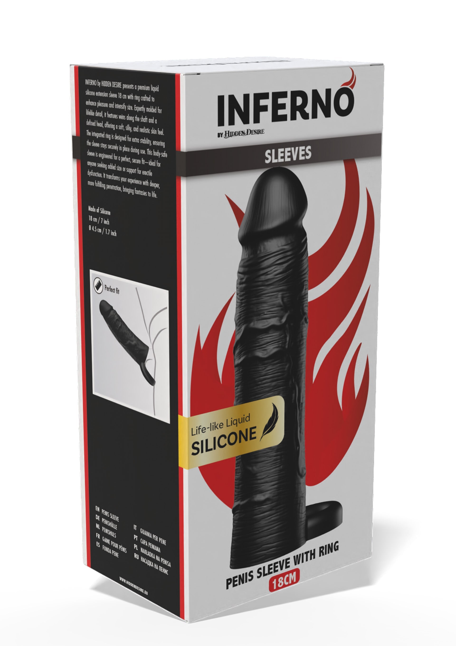Hidden Desire Penis Sleeve Liquid Silicone Ring 18 cm