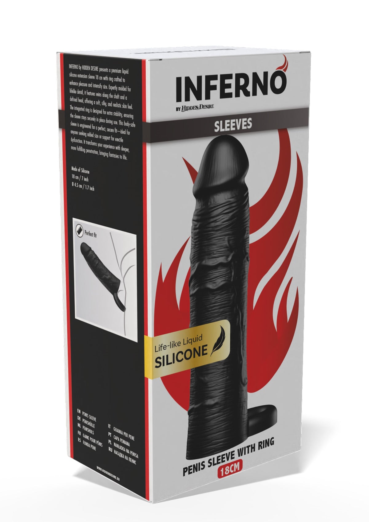 Hidden Desire Penis Sleeve Liquid Silicone Ring 18 cm