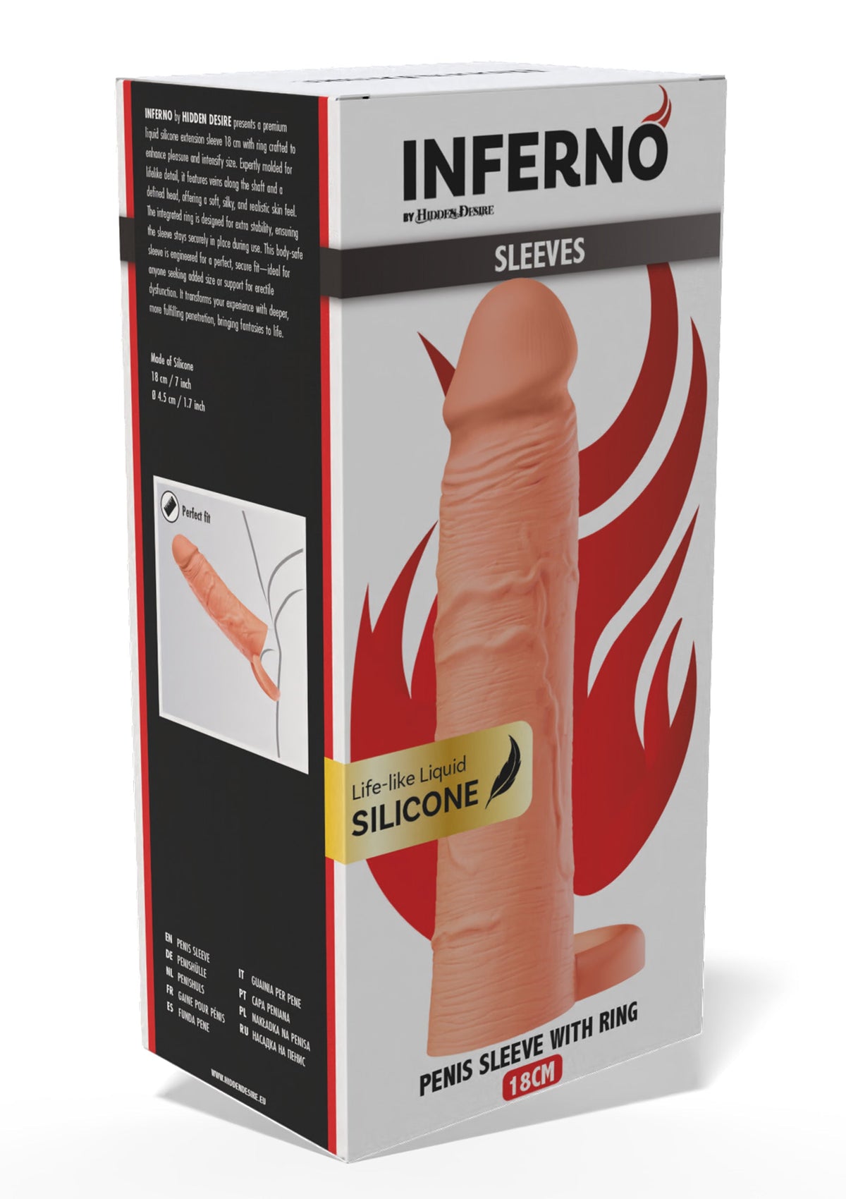 Hidden Desire Penis Sleeve Liquid Silicone Ring 18 cm