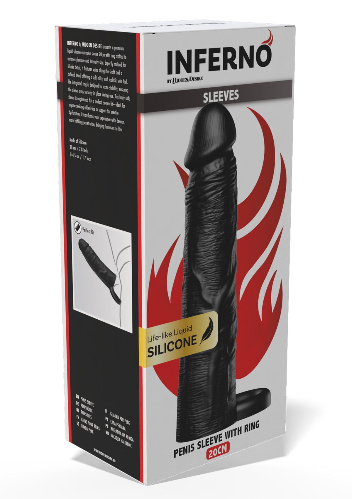 Hidden Desire Penis Sleeve Liquid Silicone Ring 20 cm