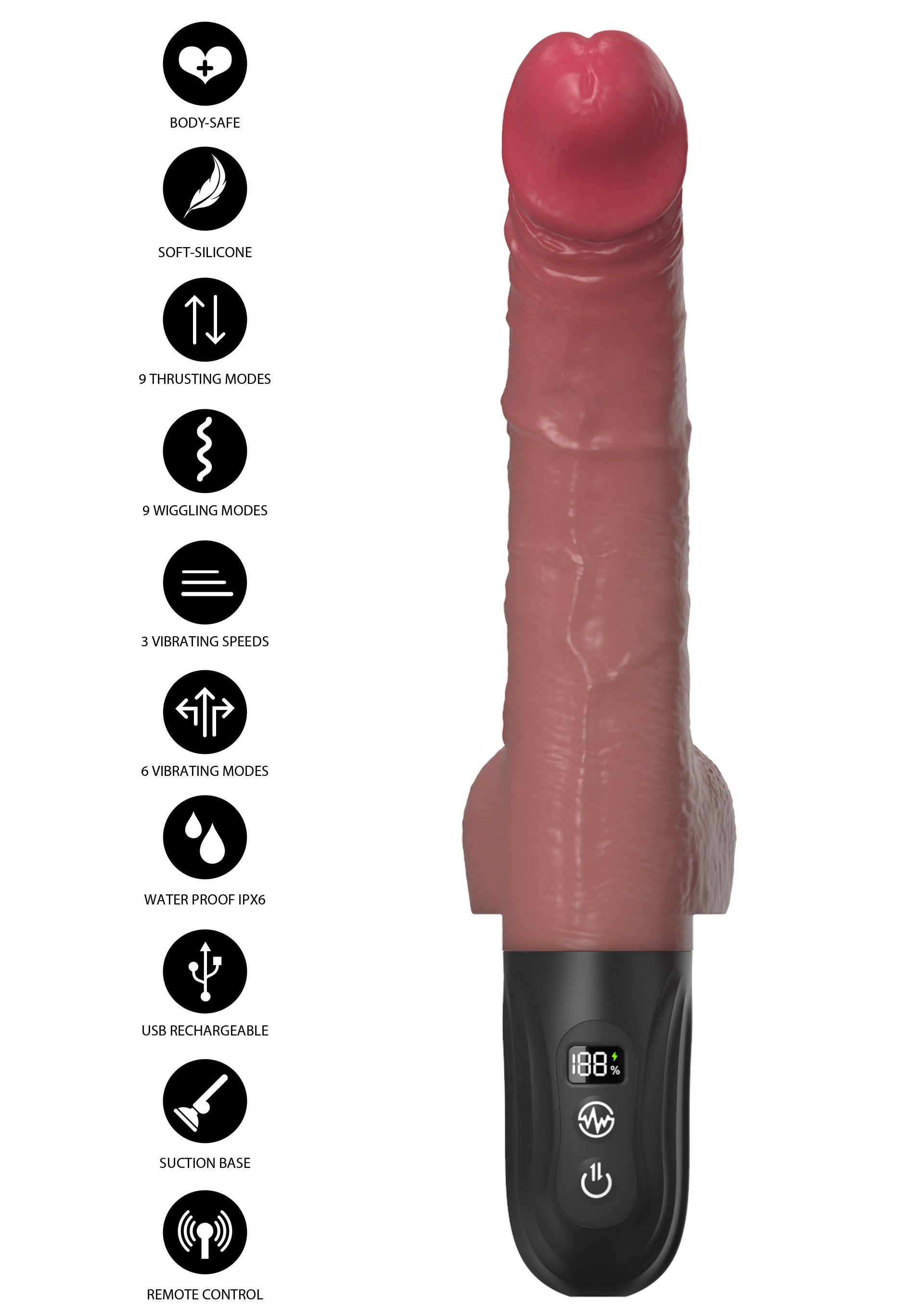 Hidden Desire Realistic Thrusting and Wiggling Vibrator